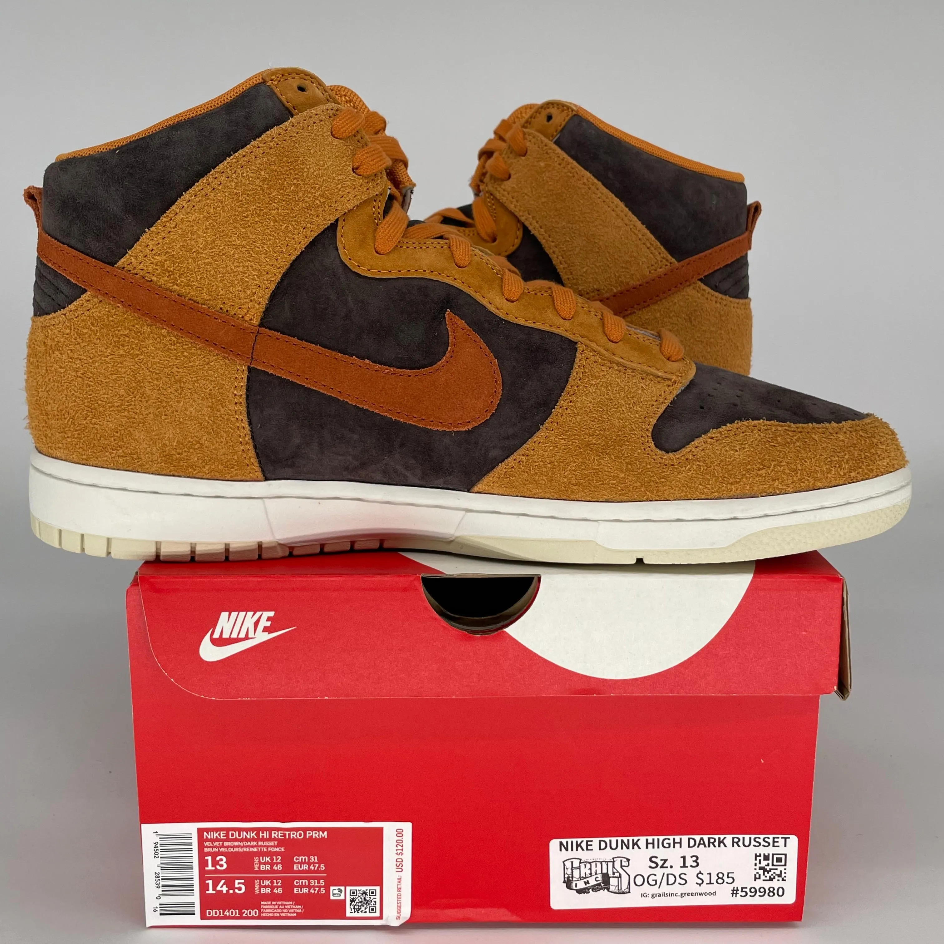 NIKE DUNK HIGH DARK RUSSET SIZE 13 DD1401-200