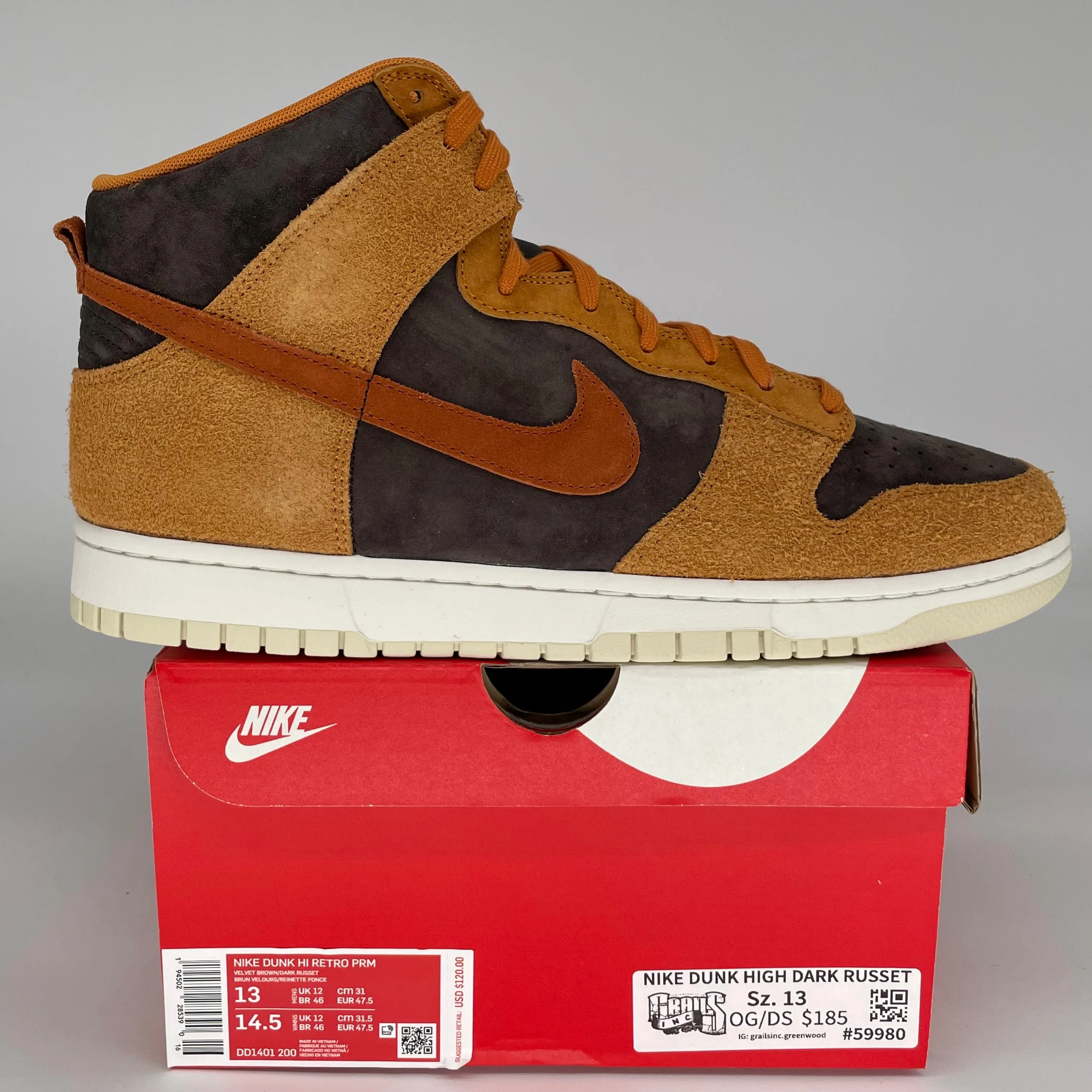 NIKE DUNK HIGH DARK RUSSET SIZE 13 DD1401-200