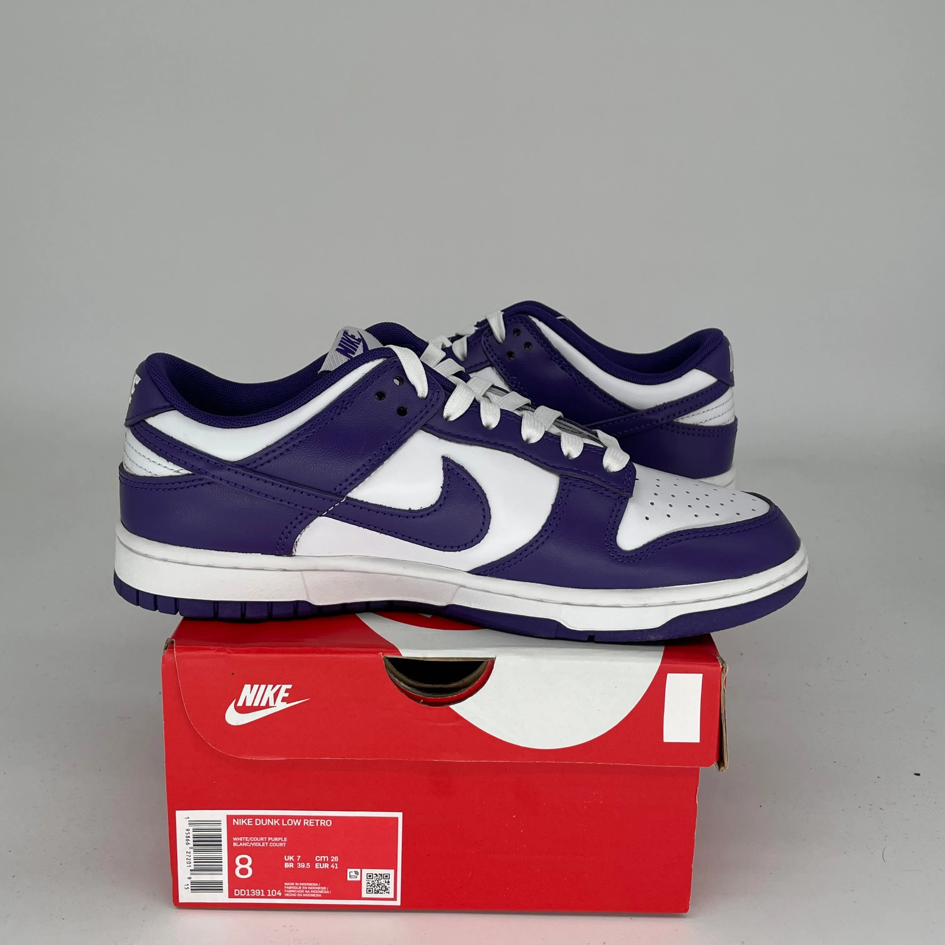 NIKE DUNK LOW CHAMPIONSHIP COURT PURPLE SIZE 8 DD1391-104