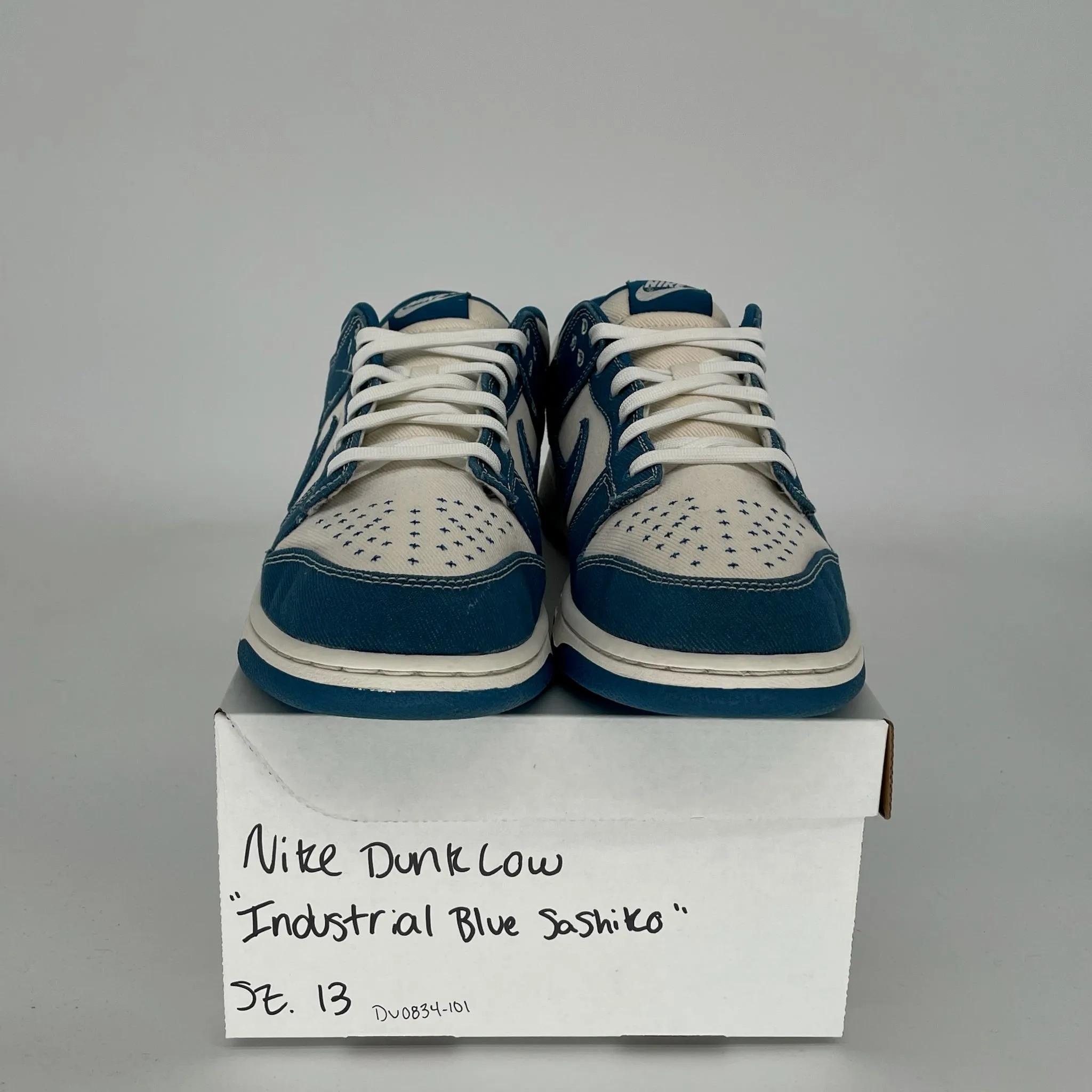 NIKE DUNK LOW INDUSTRIAL BLUE SASHIKO SIZE 13 DV0834-101