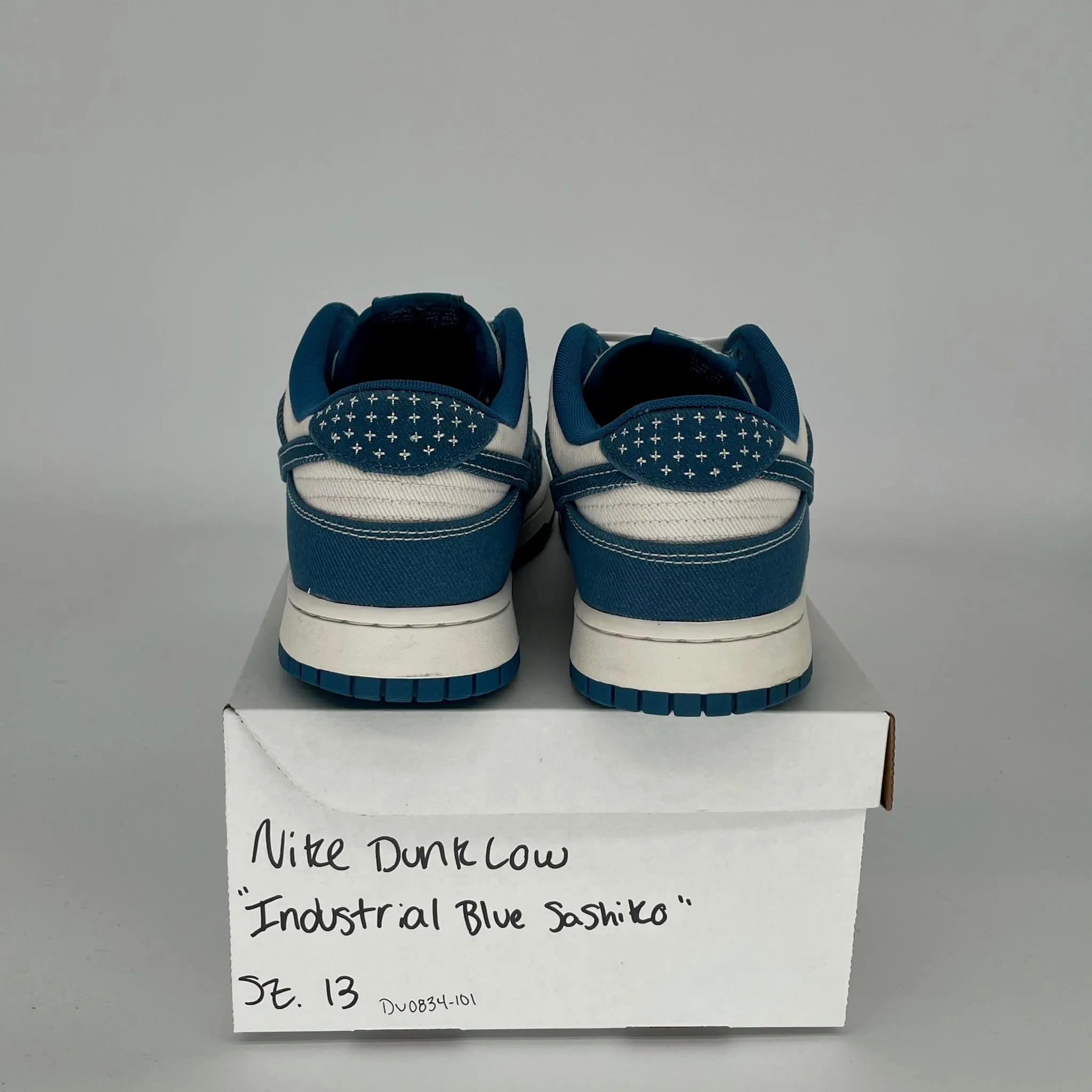 NIKE DUNK LOW INDUSTRIAL BLUE SASHIKO SIZE 13 DV0834-101