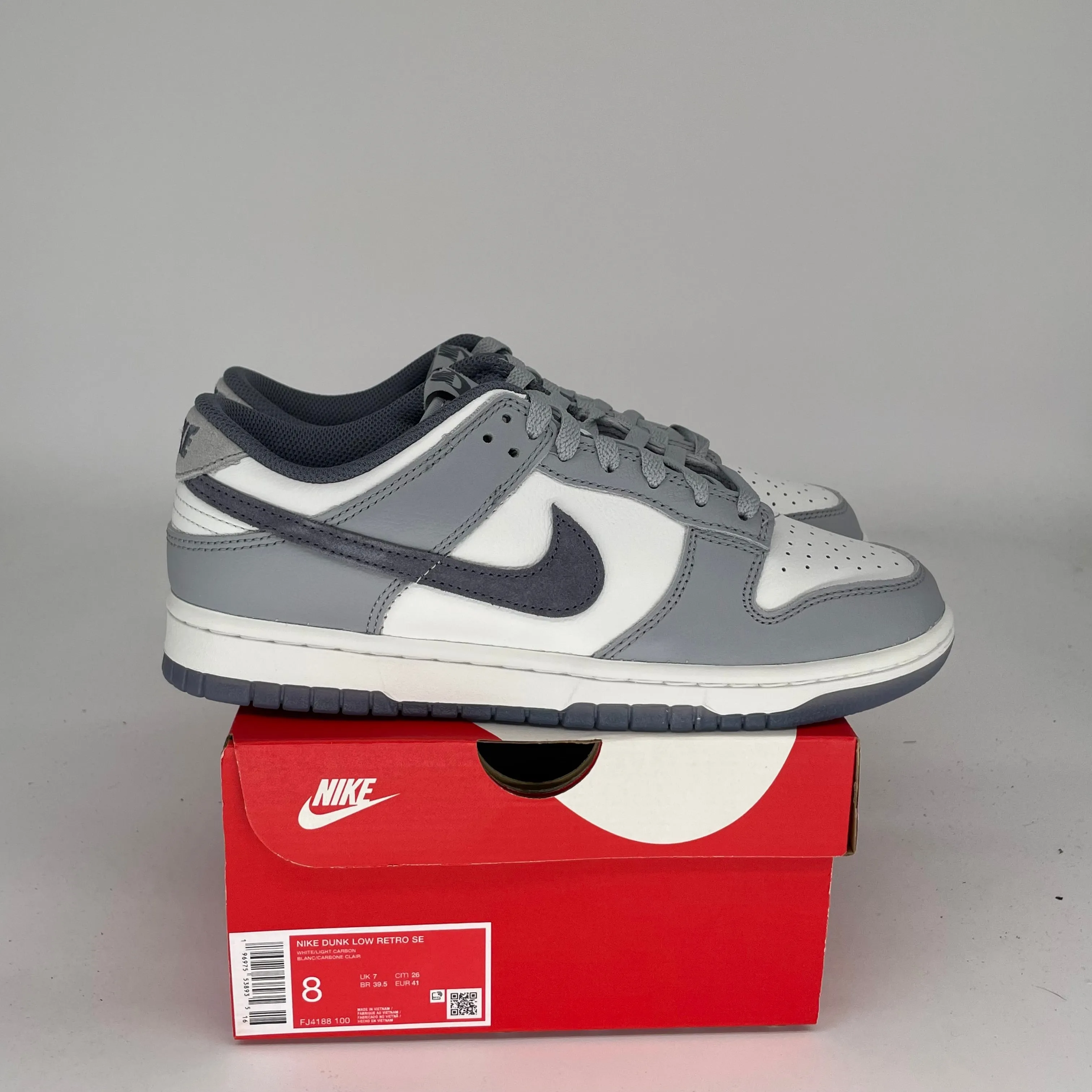NIKE DUNK LOW LIGHT CARBON SIZE 8 FJ4188-100
