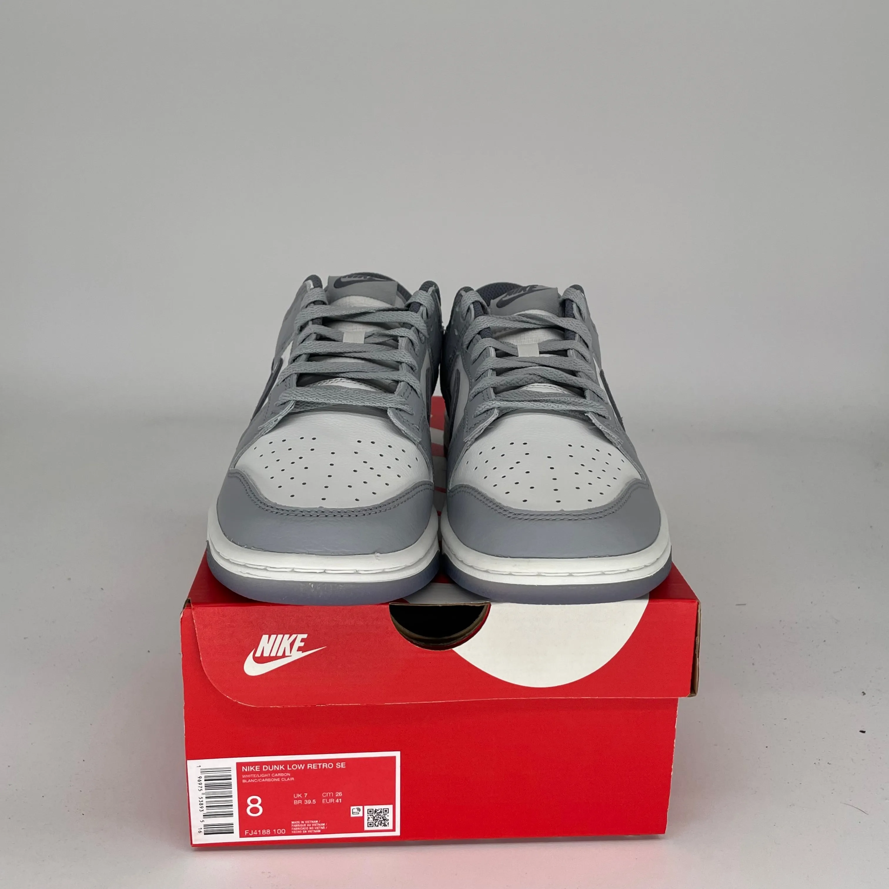 NIKE DUNK LOW LIGHT CARBON SIZE 8 FJ4188-100