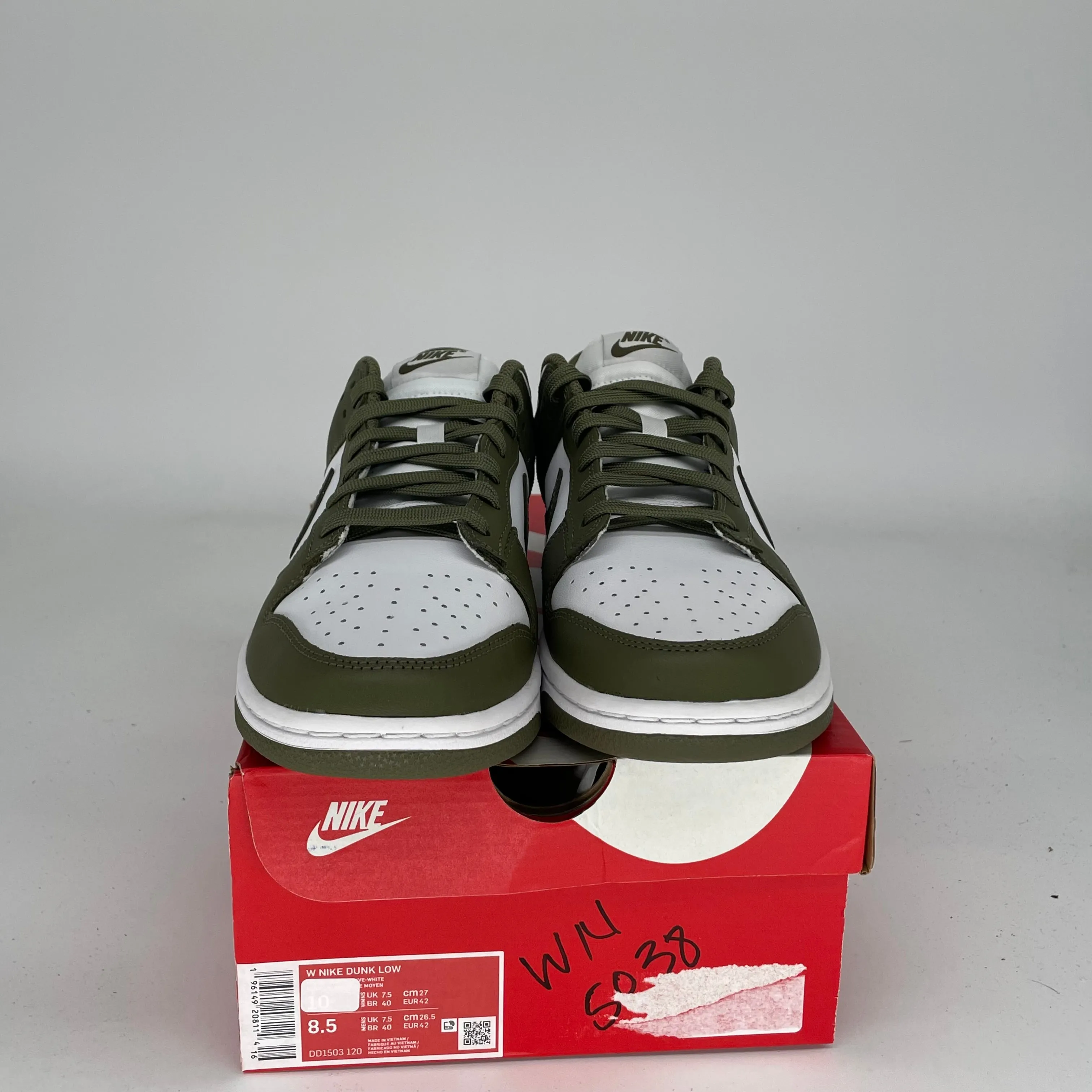 NIKE DUNK LOW MEDIUM OLIVE W SIZE 8.5/10W DD1503-120