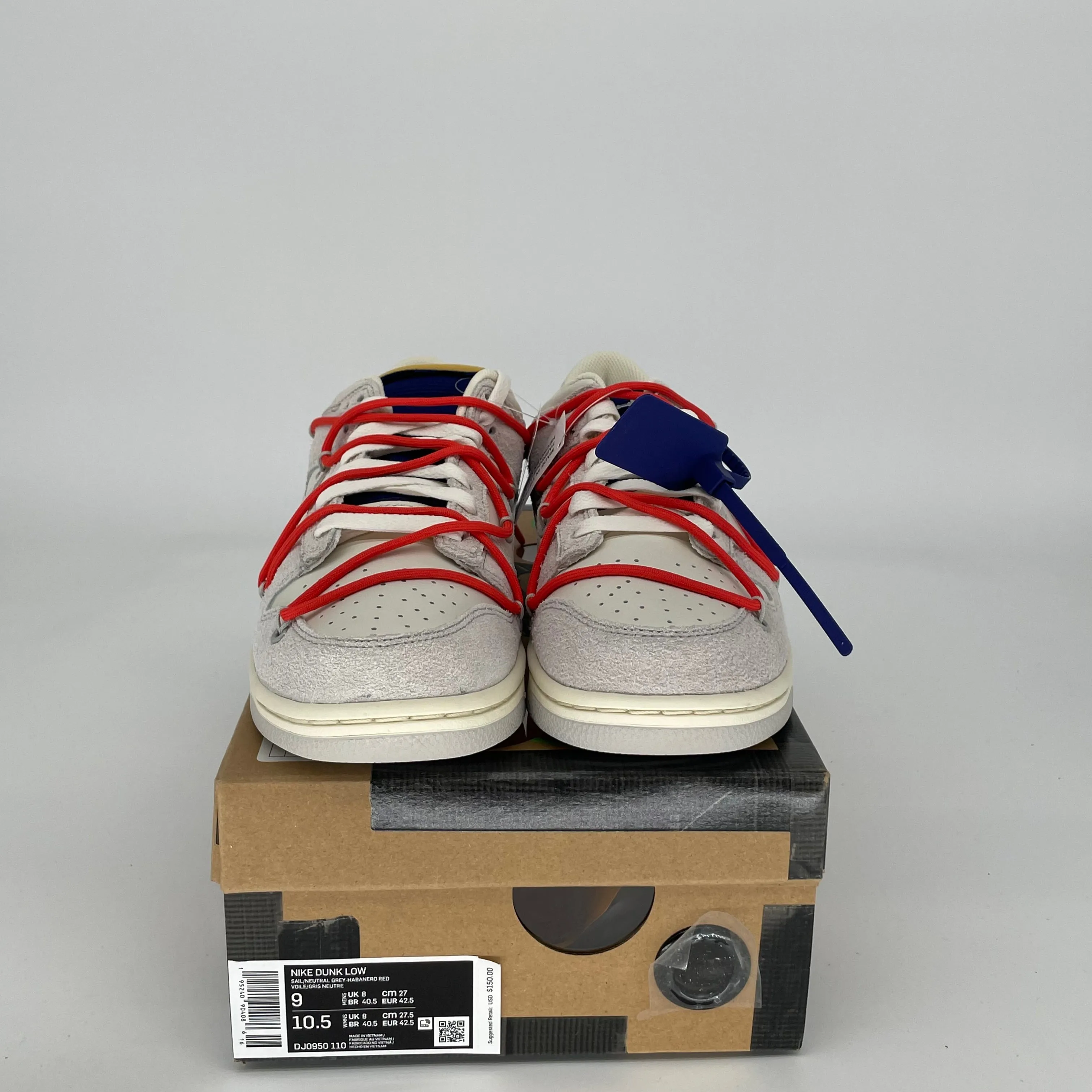 NIKE DUNK LOW OFF WHITE LOT 13 SIZE 9 DJ08950-110