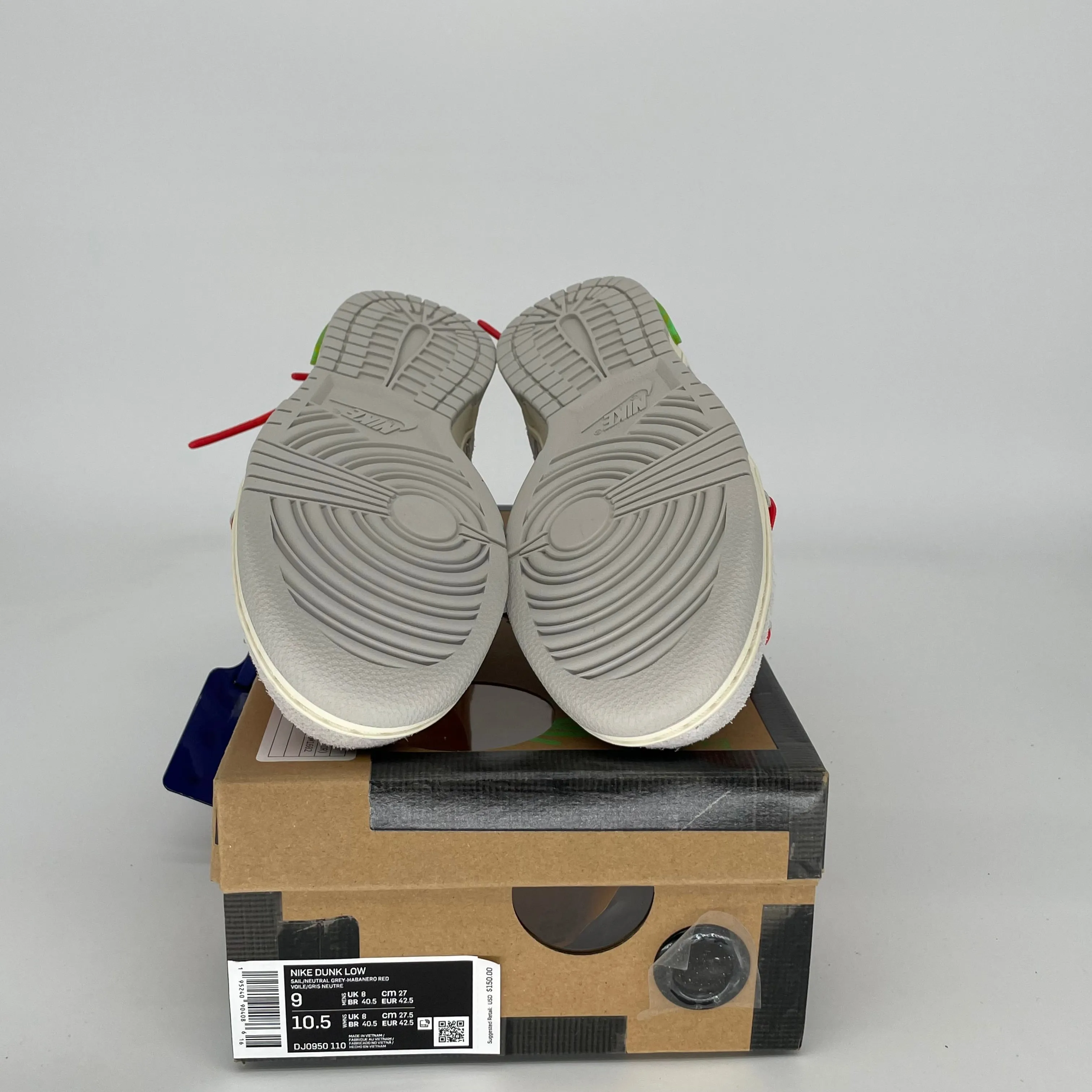 NIKE DUNK LOW OFF WHITE LOT 13 SIZE 9 DJ08950-110