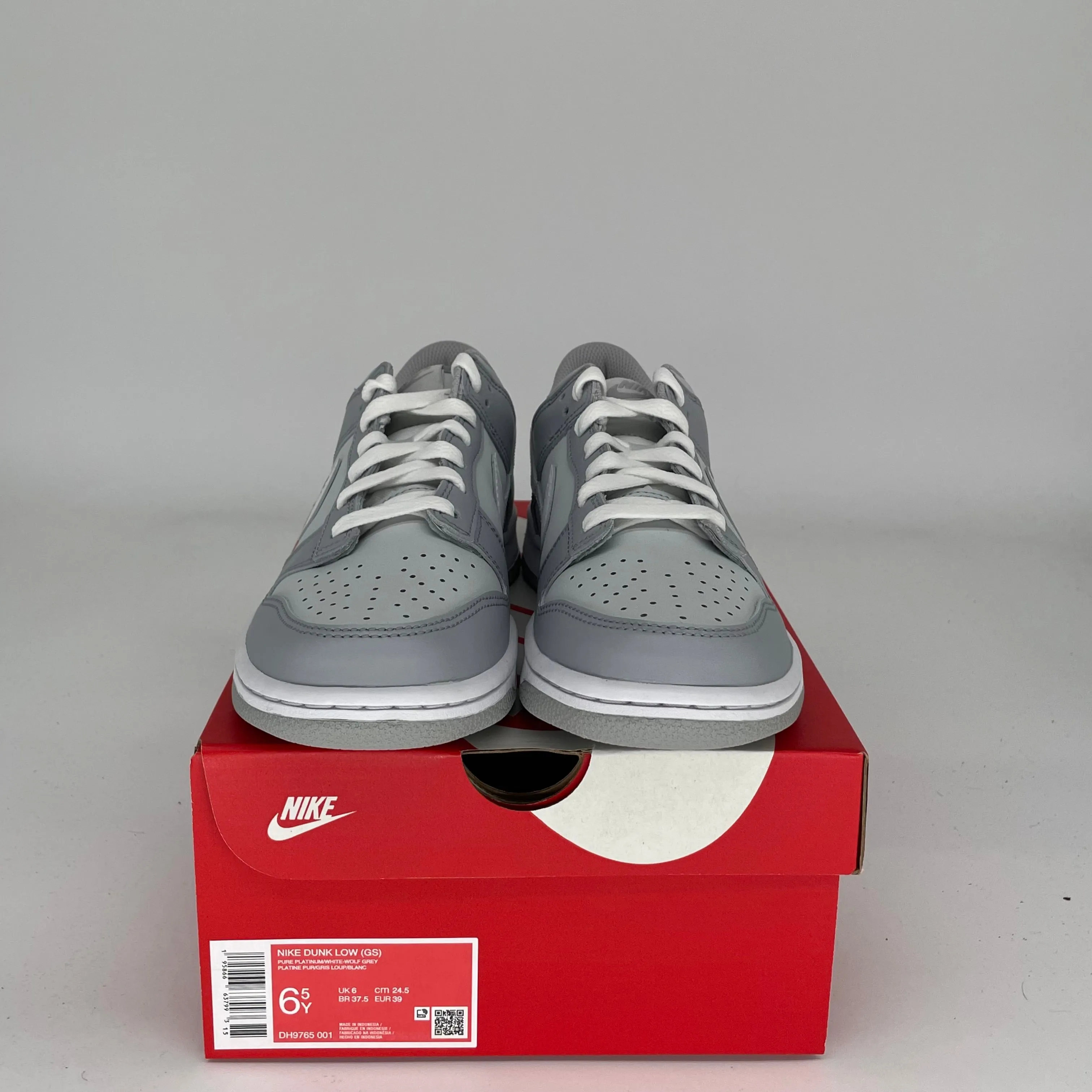 NIKE DUNK LOW TWO TONED GREY SIZE 6.5Y DH9765-001