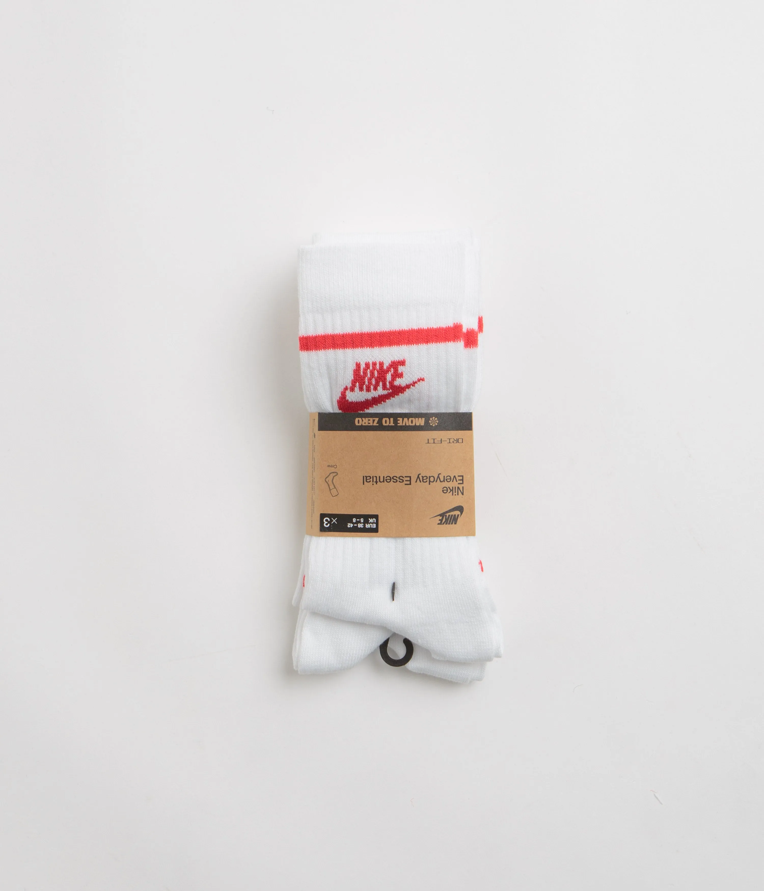 Nike Everyday Essential Crew Socks (3 Pair) - White / University Red / University Red Nike Sportswears