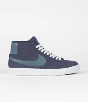 Nike SB Blazer Mid Shoes - Midnight Navy / Noise Aqua - Midnight Navy Nike SB Clothing