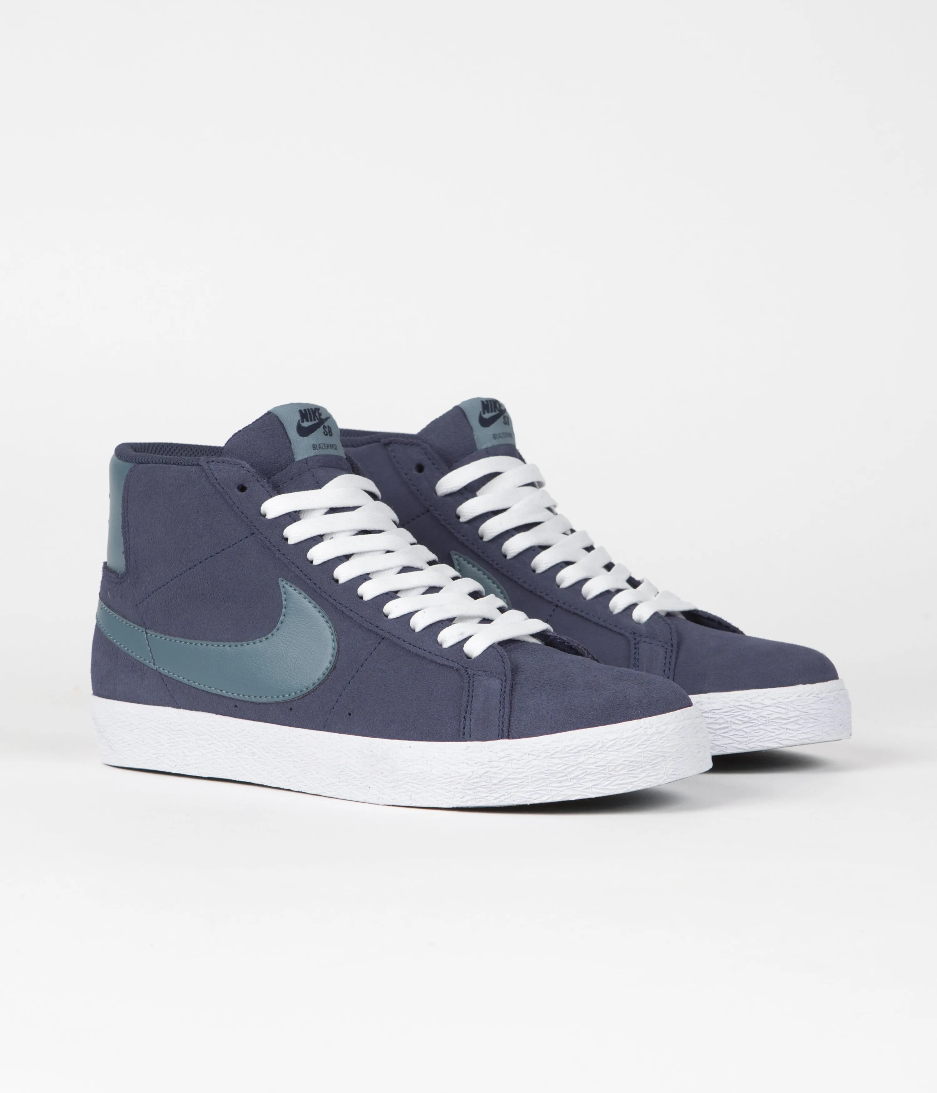 Nike SB Blazer Mid Shoes - Midnight Navy / Noise Aqua - Midnight Navy Nike SB Clothing