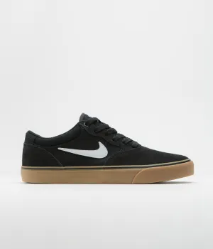 Nike SB Chron 2 Shoes - Black / White - Black - Gum Light Brown Nike SB Clothing