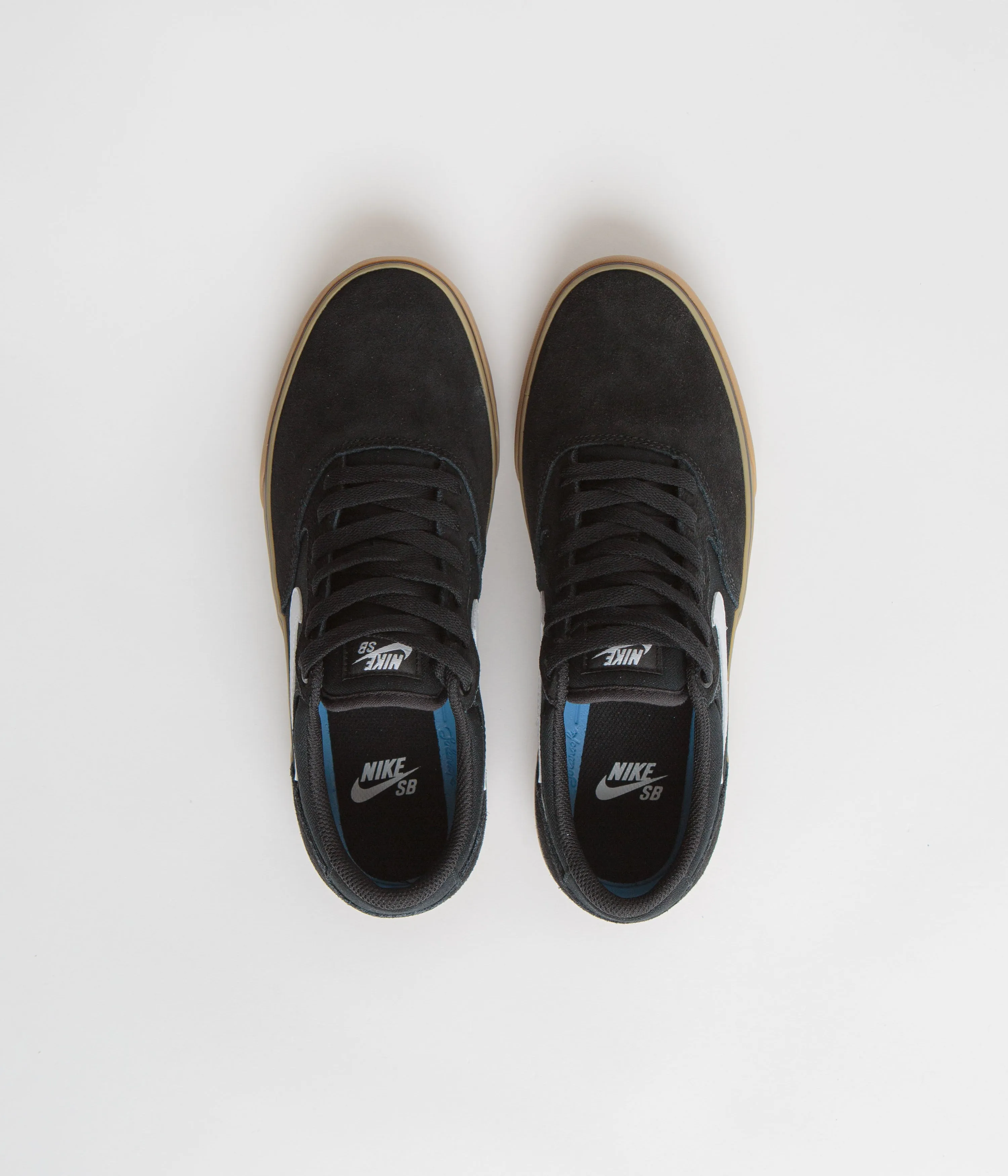 Nike SB Chron 2 Shoes - Black / White - Black - Gum Light Brown Nike SB Clothing