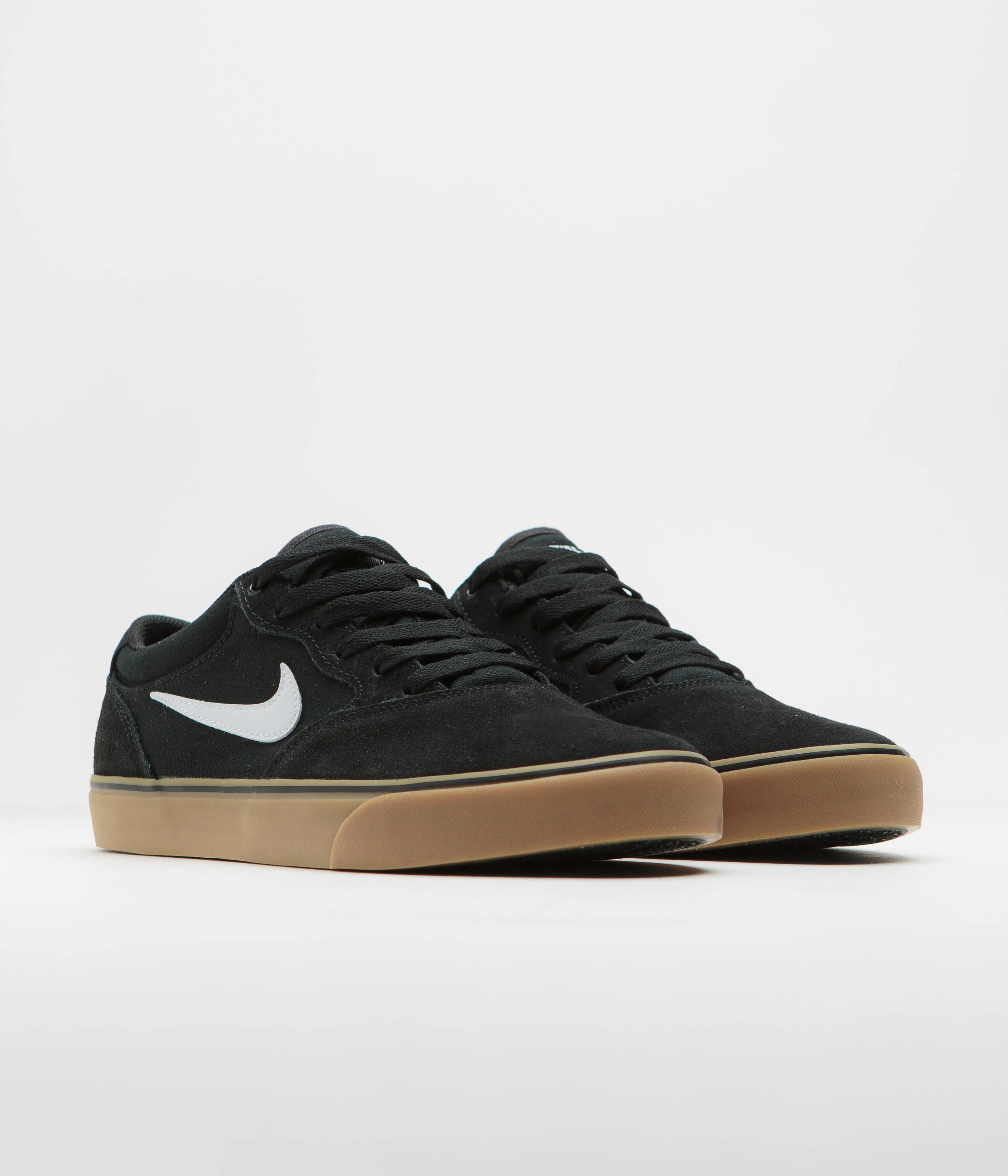 Nike SB Chron 2 Shoes - Black / White - Black - Gum Light Brown Nike SB Clothing