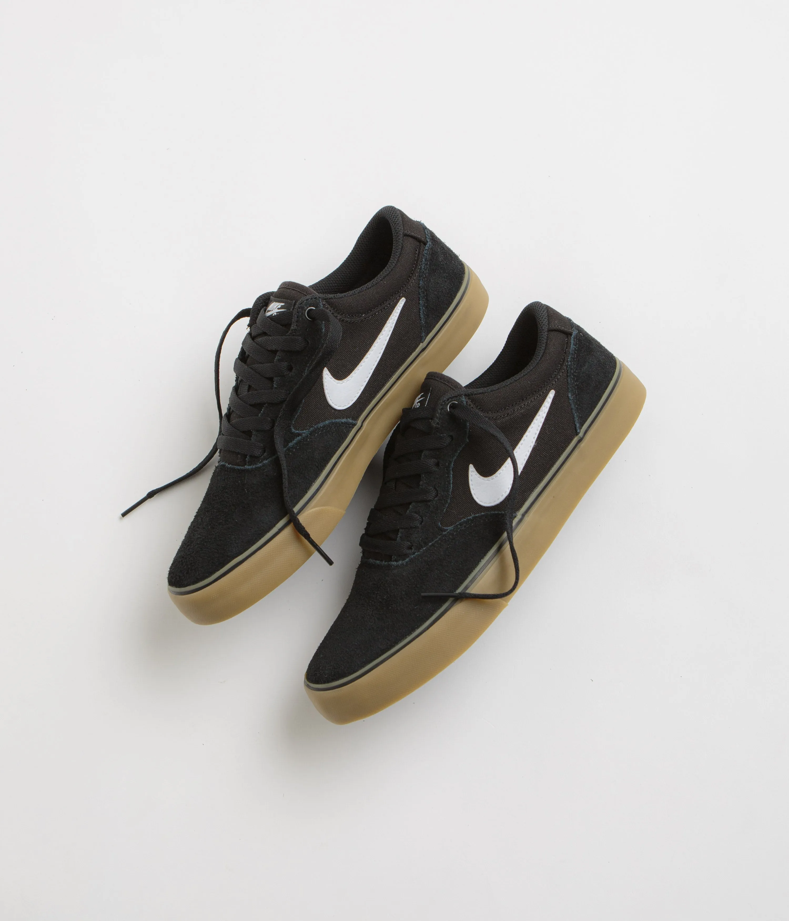 Nike SB Chron 2 Shoes - Black / White - Black - Gum Light Brown Nike SB Clothing