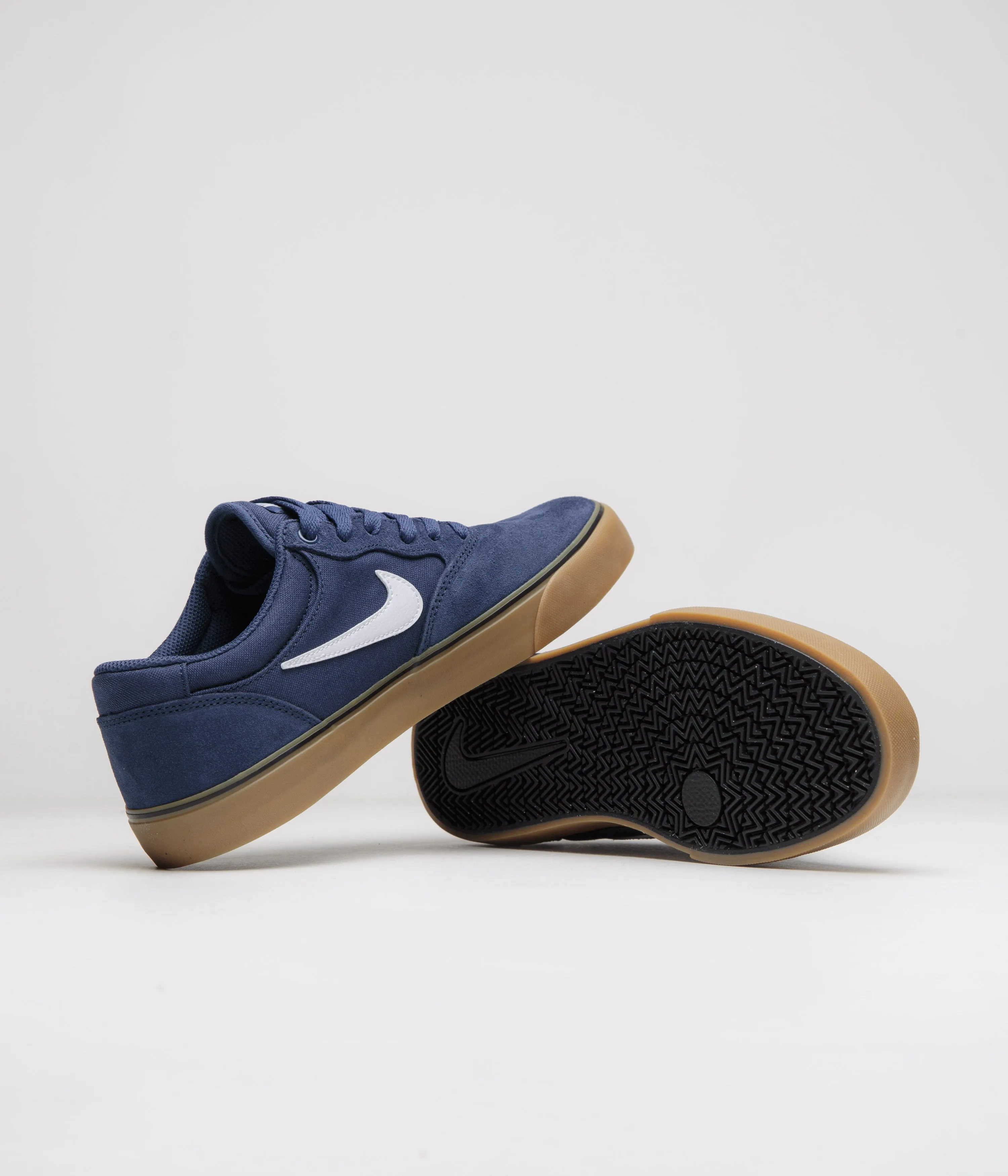 Nike SB Chron 2 Shoes - Navy / White - Navy - Gum Light Brown Nike SB Clothing