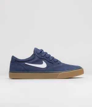 Nike SB Chron 2 Shoes - Navy / White - Navy - Gum Light Brown Nike SB Clothing