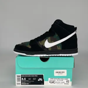 NIKE SB DUNK HIGH CAMO SIZE 8.5 BQ6826-001