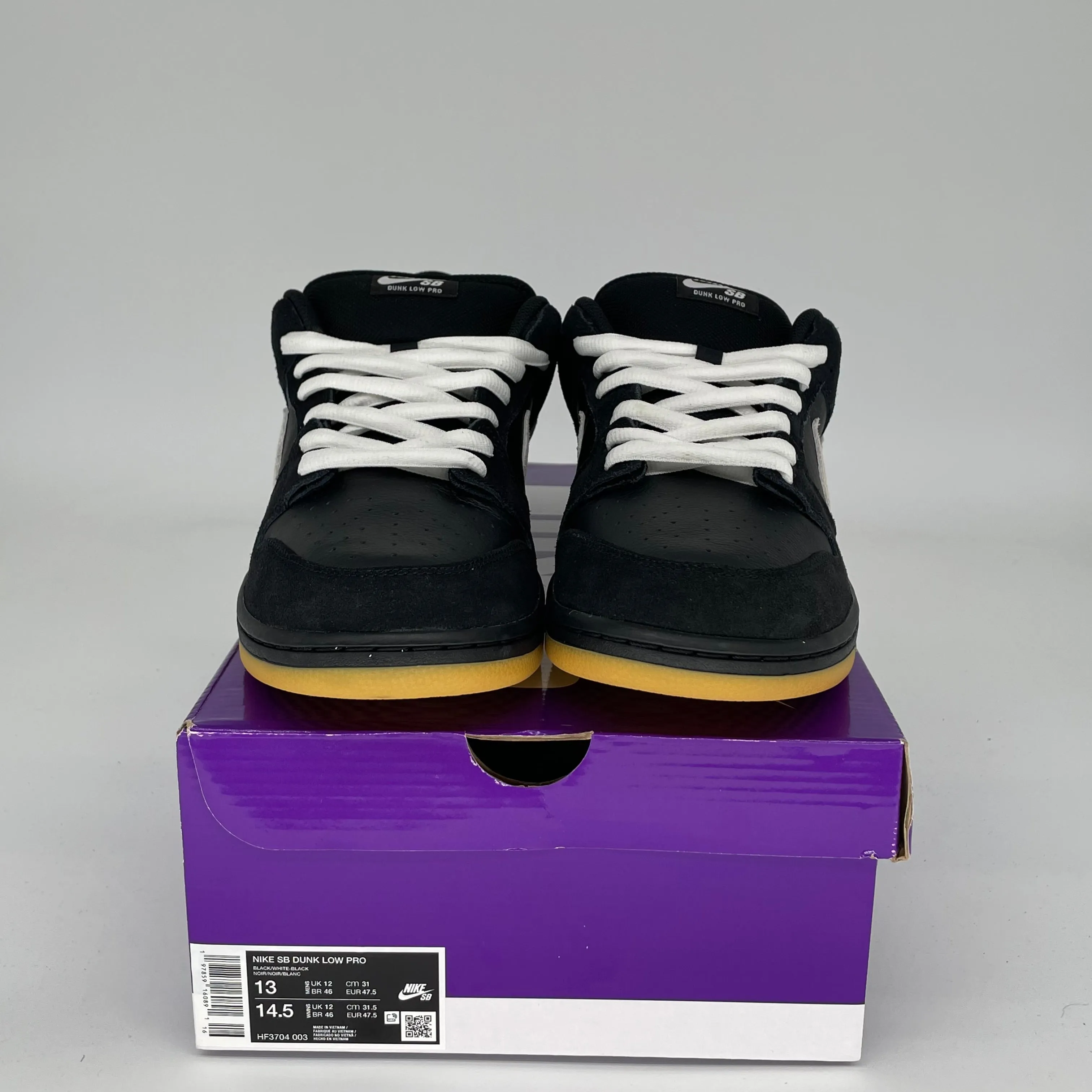 NIKE SB DUNK LOW BLACK WHITE GUM SIZE 13 HF3704-003
