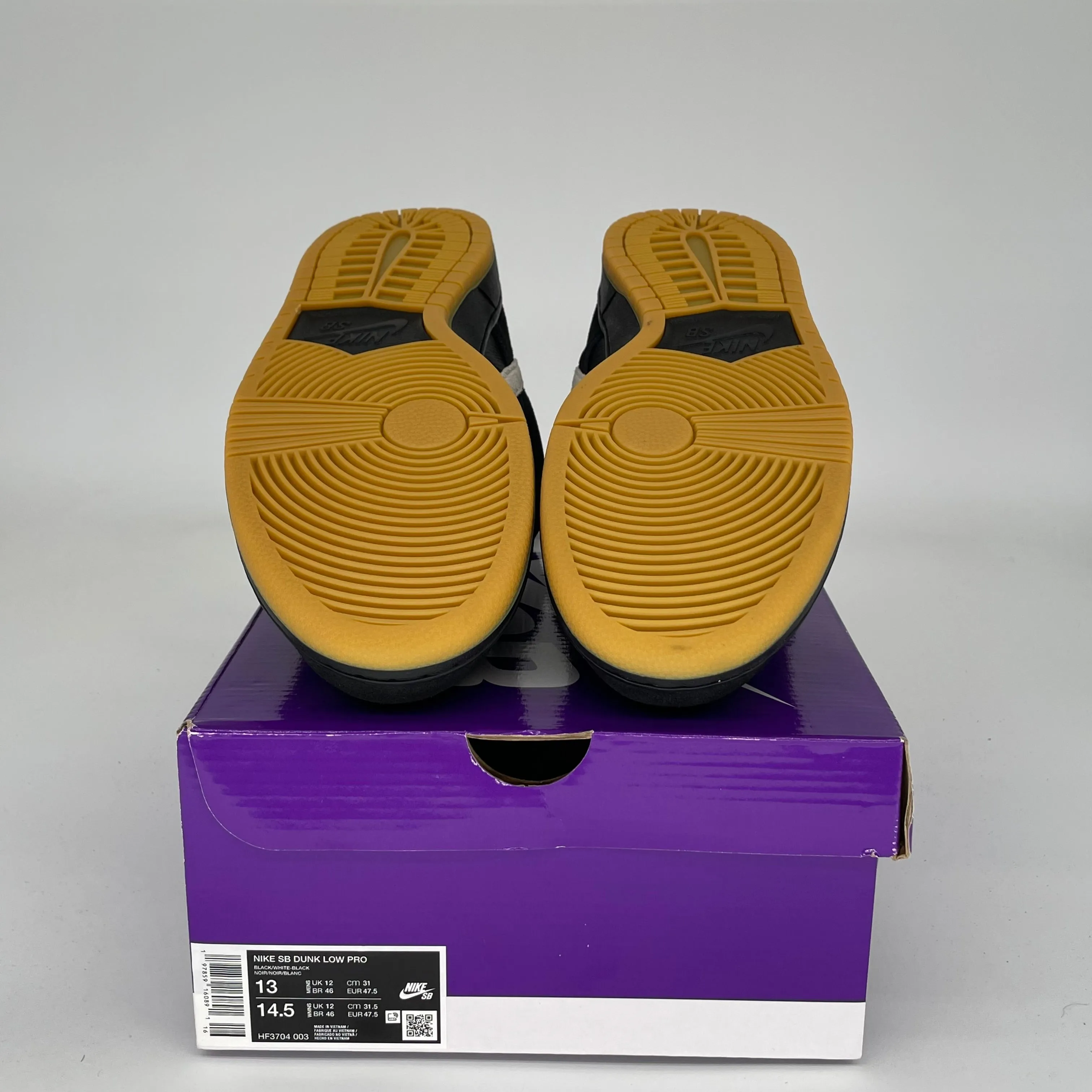 NIKE SB DUNK LOW BLACK WHITE GUM SIZE 13 HF3704-003