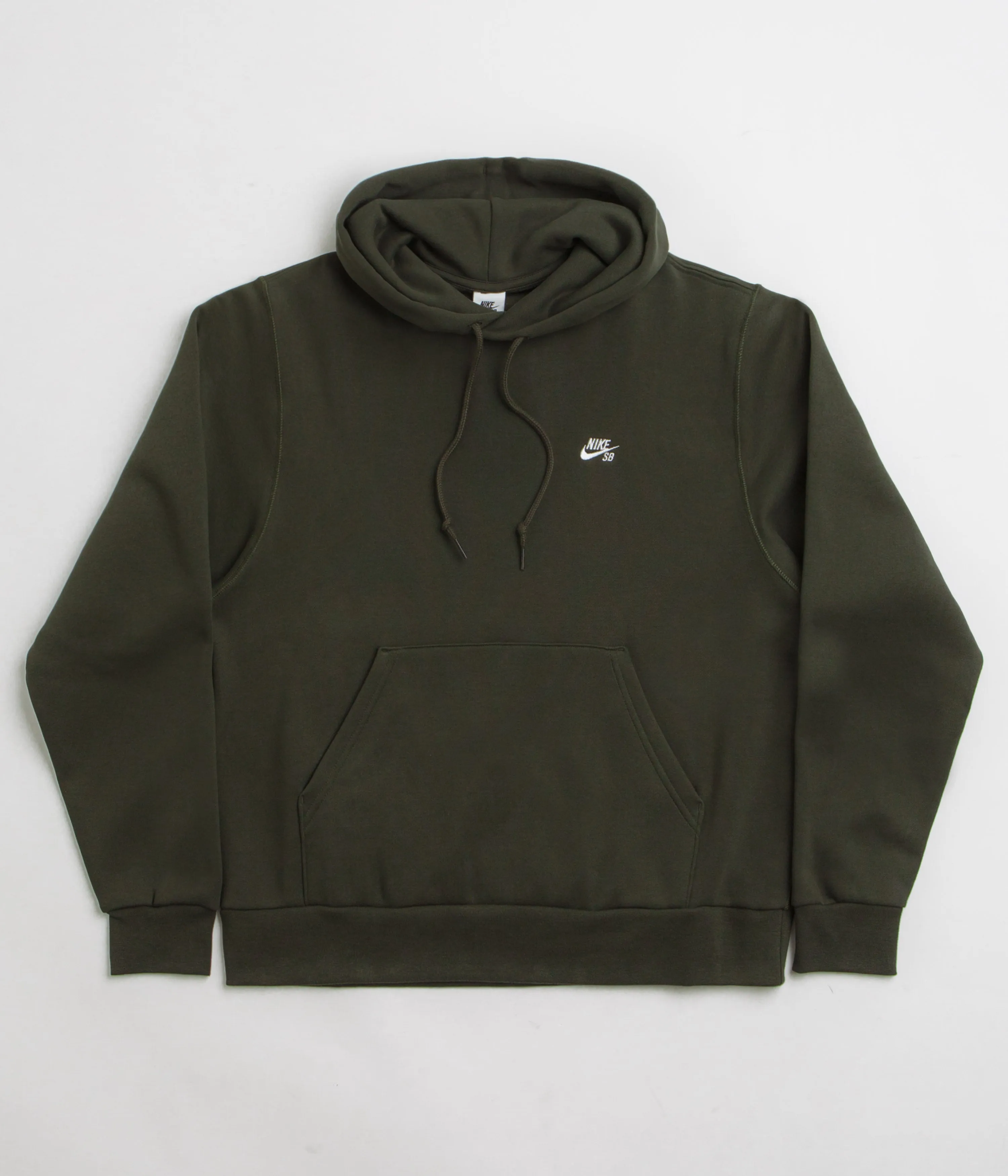 Nike SB Essential Small Logo Hoodie - Sequoia / White Nike SB Clothing