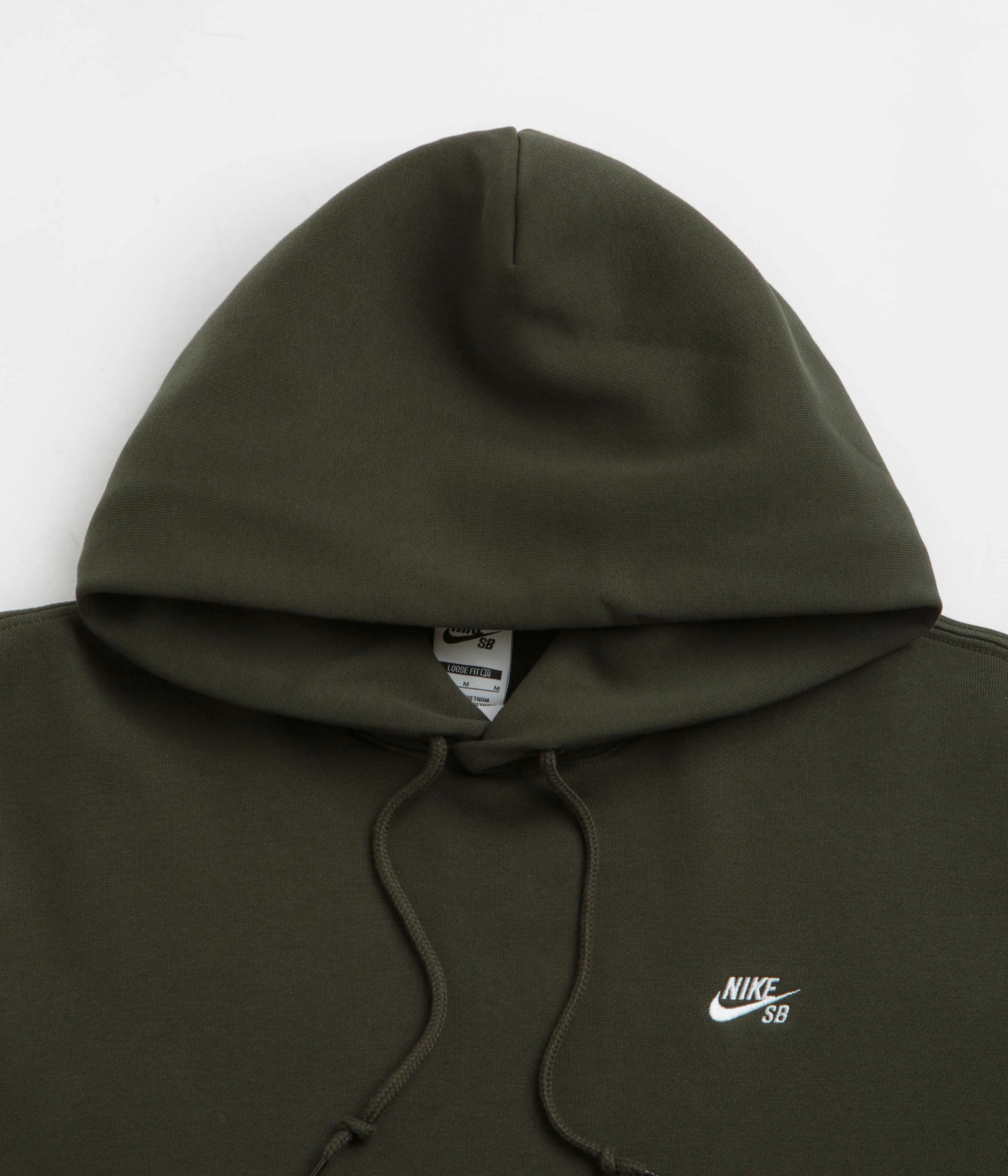 Nike SB Essential Small Logo Hoodie - Sequoia / White Nike SB Clothing