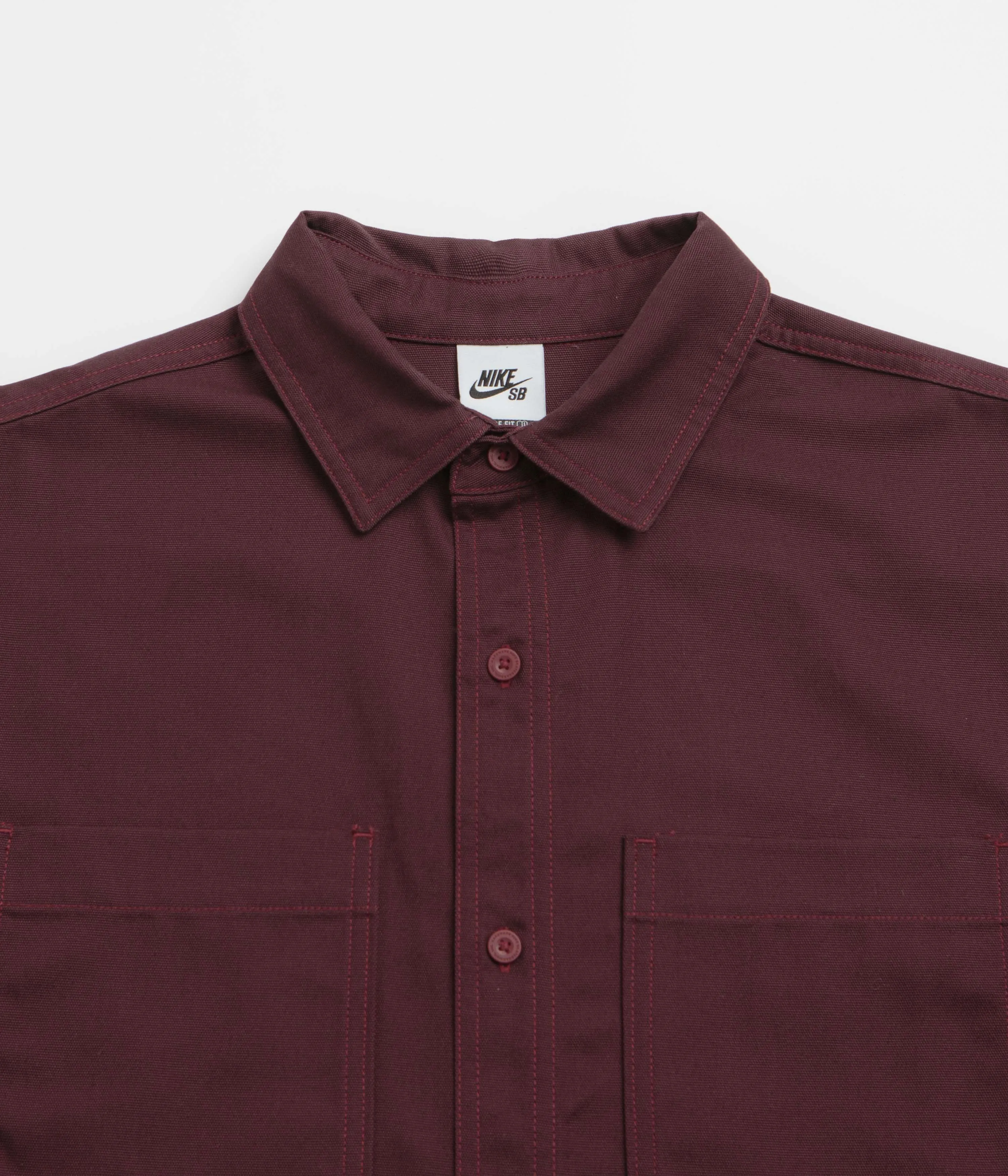 Nike SB New Essential Woven Shirt - Burgundy Crush / Platinum Violet Nike SB Clothing