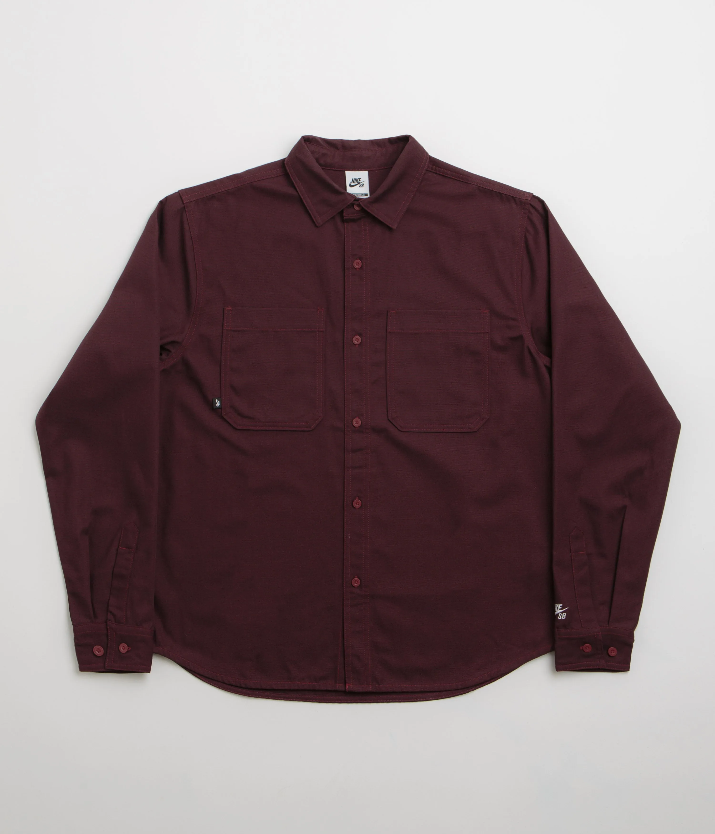 Nike SB New Essential Woven Shirt - Burgundy Crush / Platinum Violet Nike SB Clothing