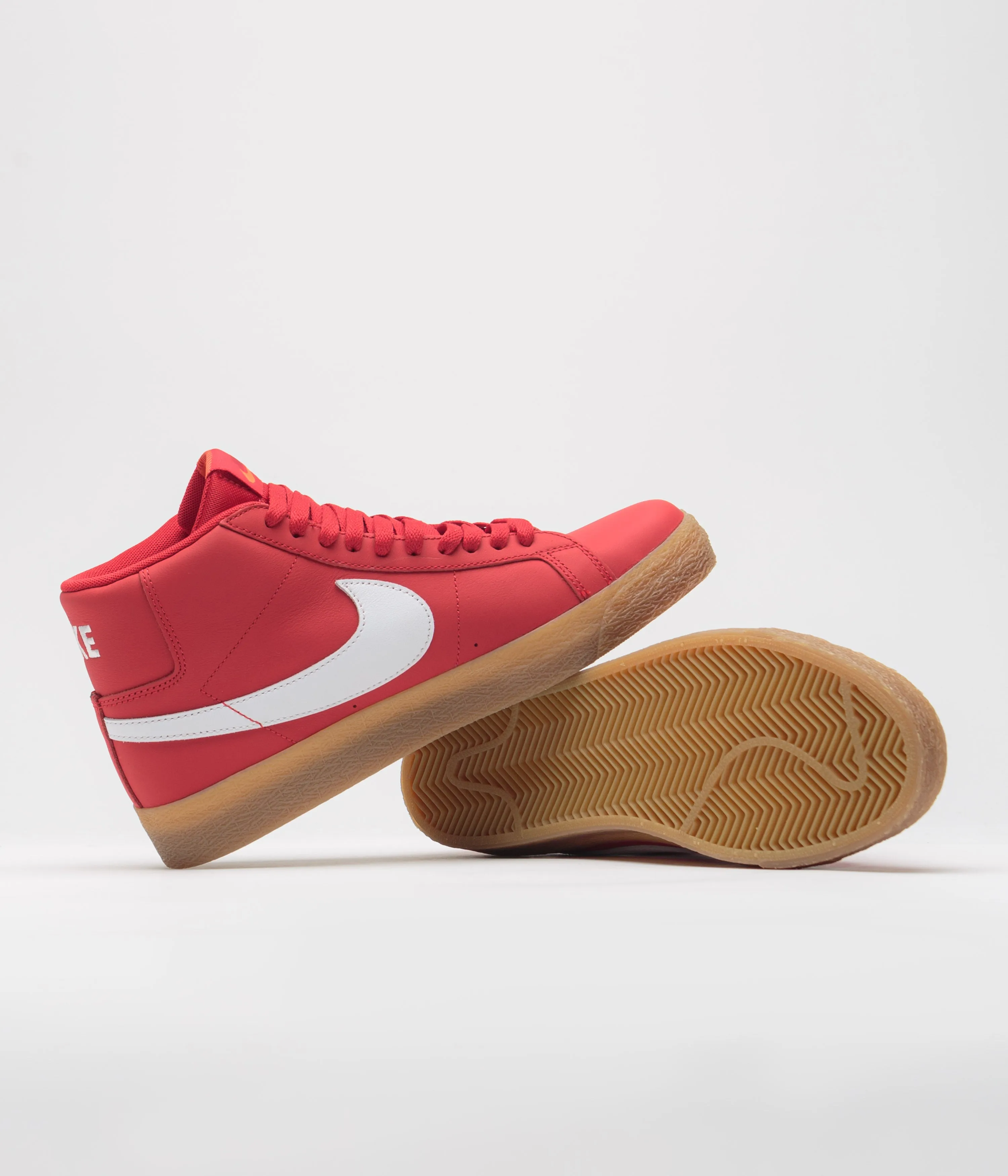 Nike SB Orange Label Blazer Mid Shoes - University Red / White - White Nike SB Clothing