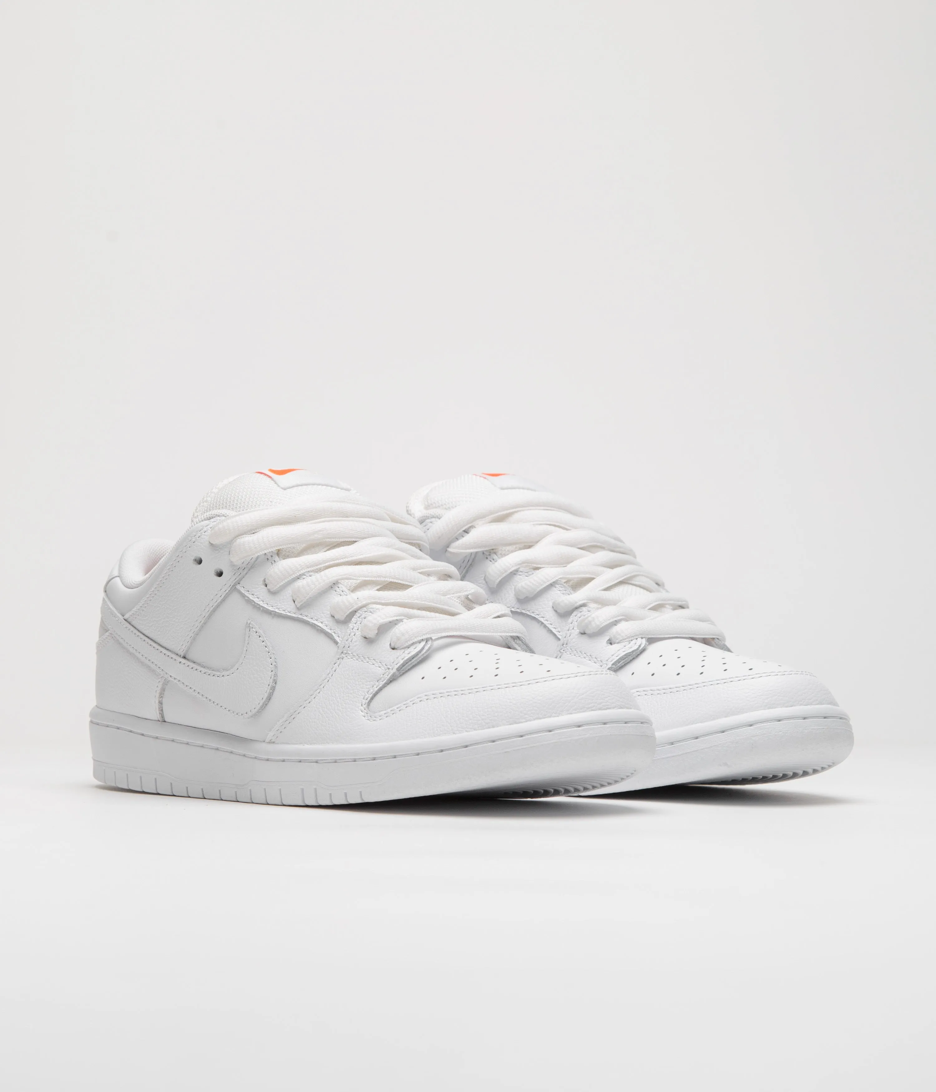 Nike SB Orange Label Dunk Low Pro Shoes - White / White - White - White Nike SB Clothing