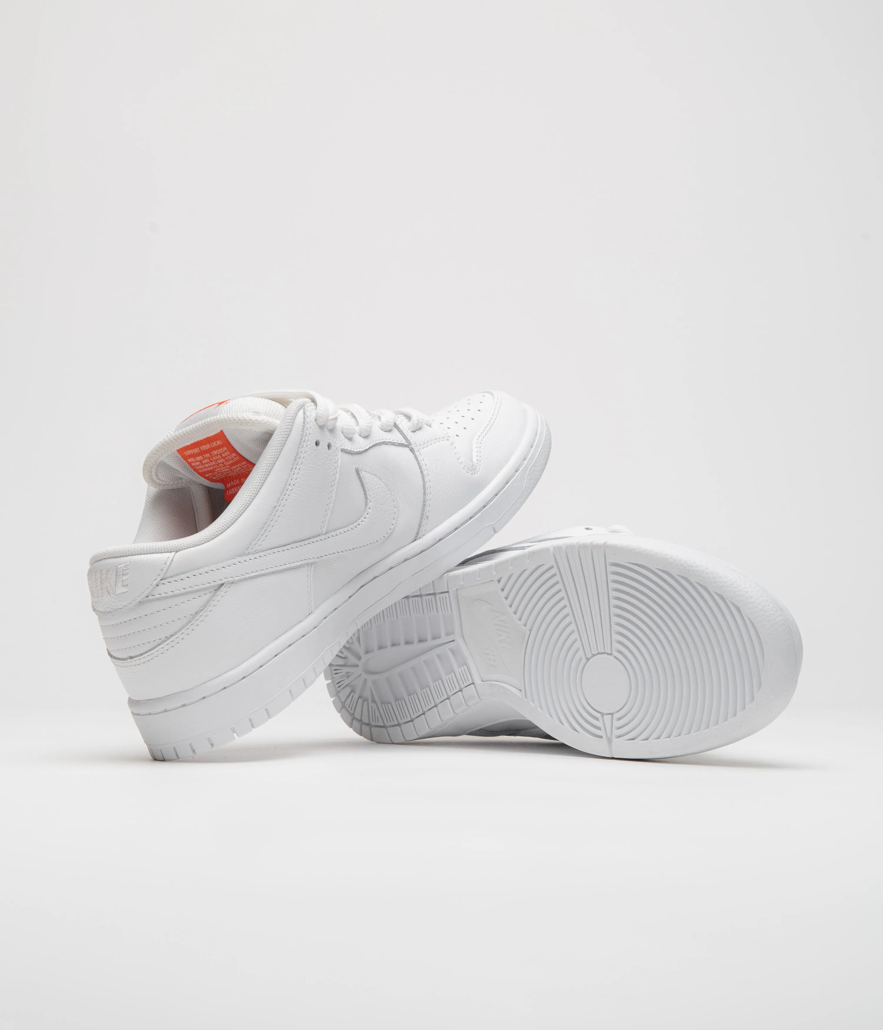 Nike SB Orange Label Dunk Low Pro Shoes - White / White - White - White Nike SB Clothing