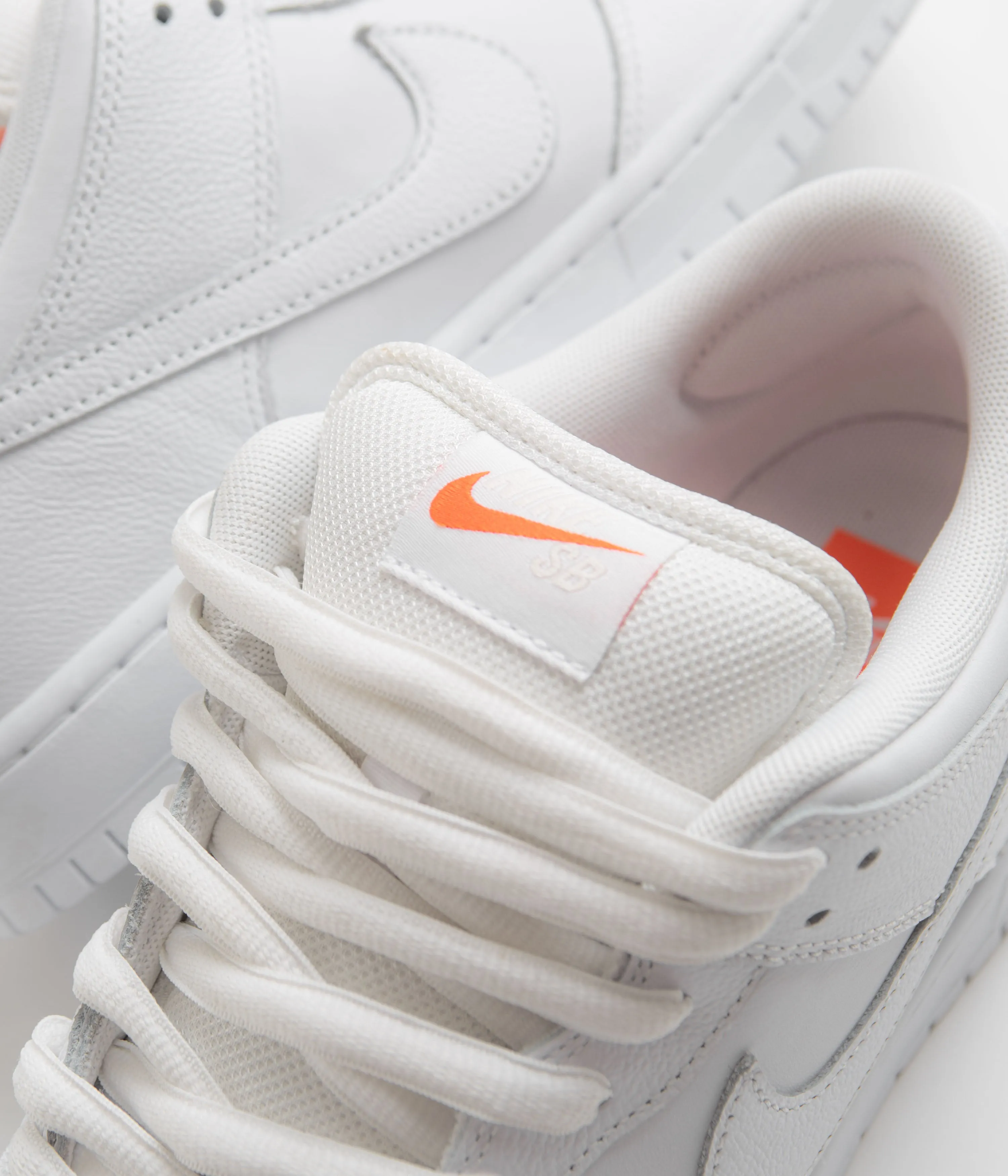 Nike SB Orange Label Dunk Low Pro Shoes - White / White - White - White Nike SB Clothing