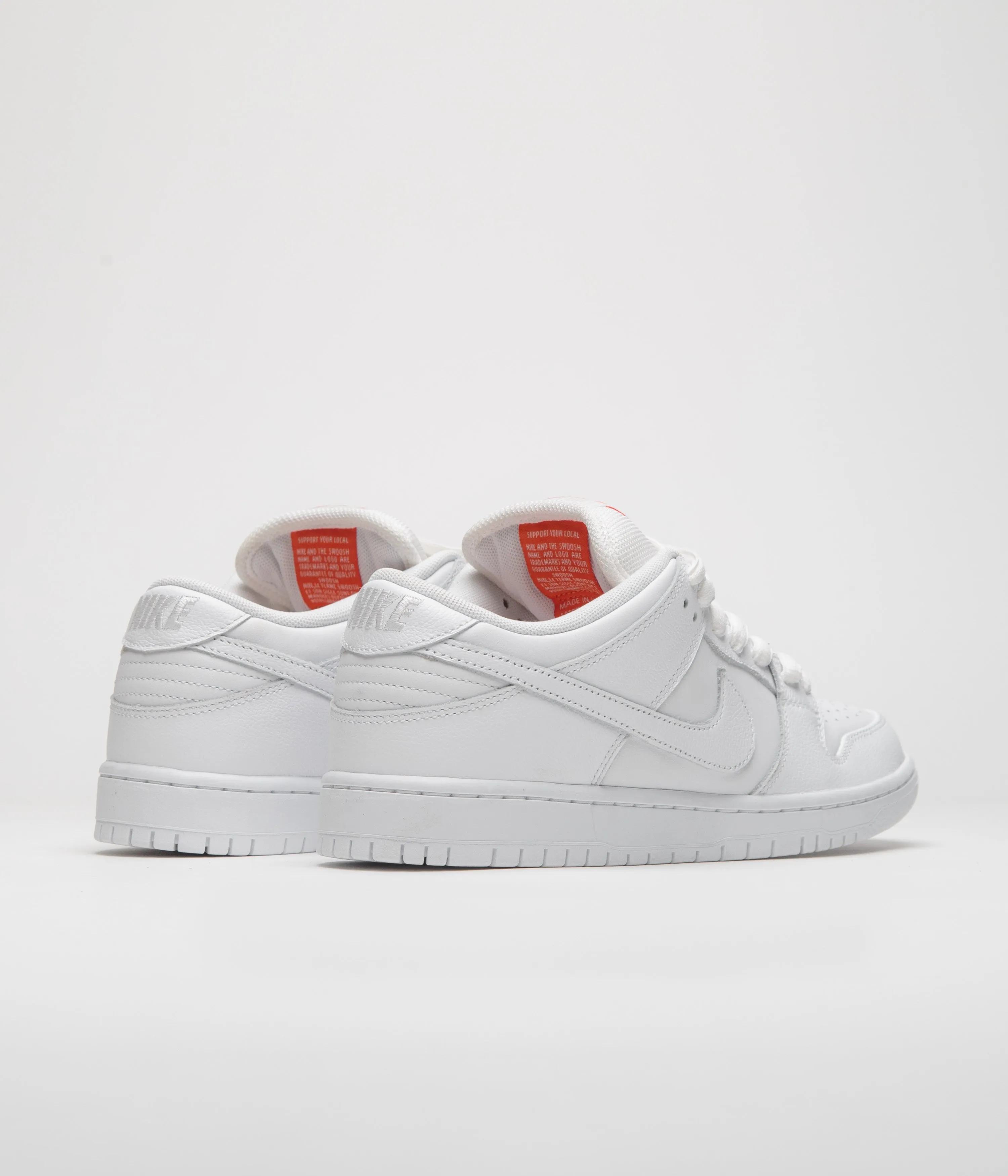 Nike SB Orange Label Dunk Low Pro Shoes - White / White - White - White Nike SB Clothing