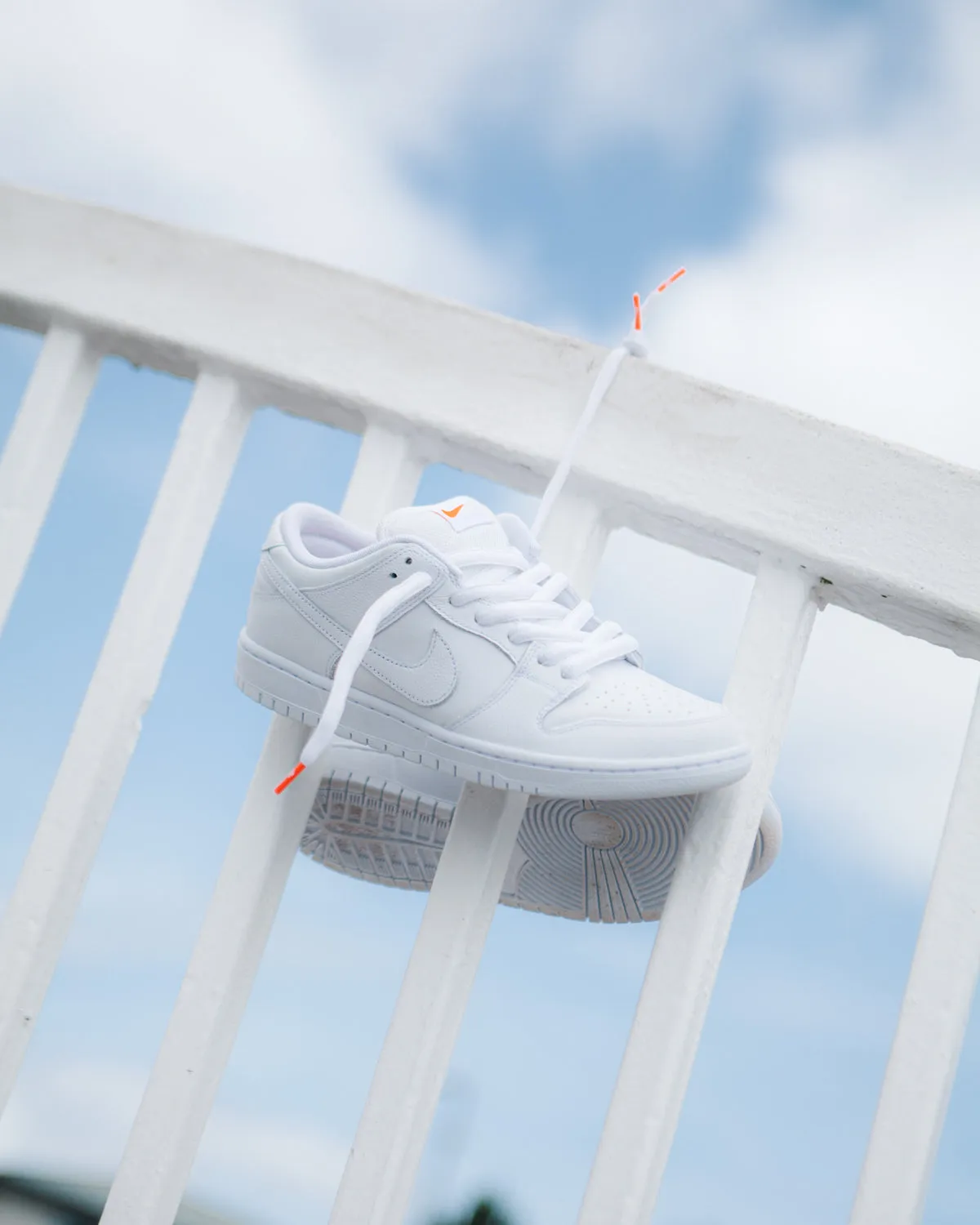 Nike SB Orange Label Dunk Low Pro Shoes - White / White - White - White Nike SB Clothing