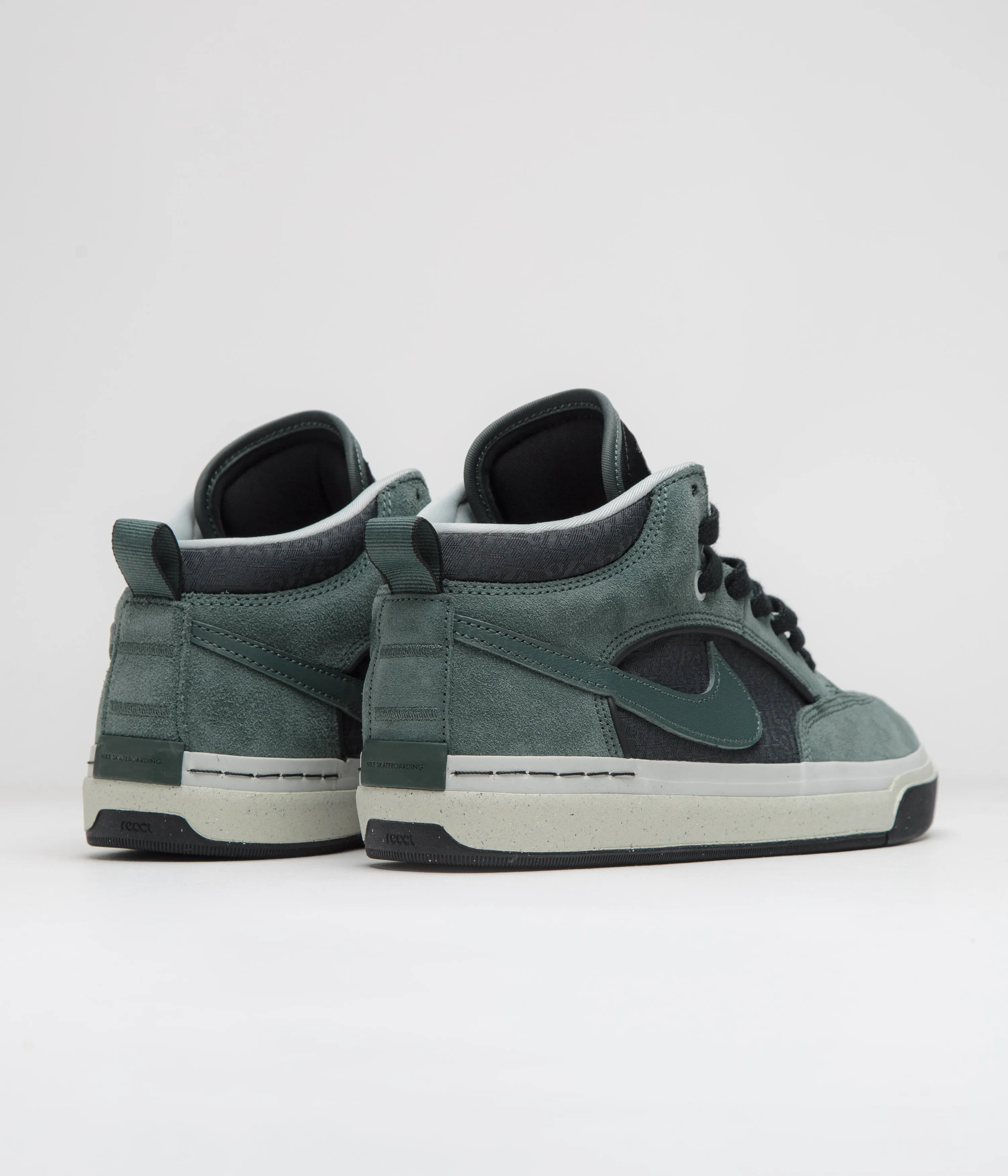 Nike SB React Leo Shoes - Vintage Green / Vintage Green - Black Nike SB Clothing