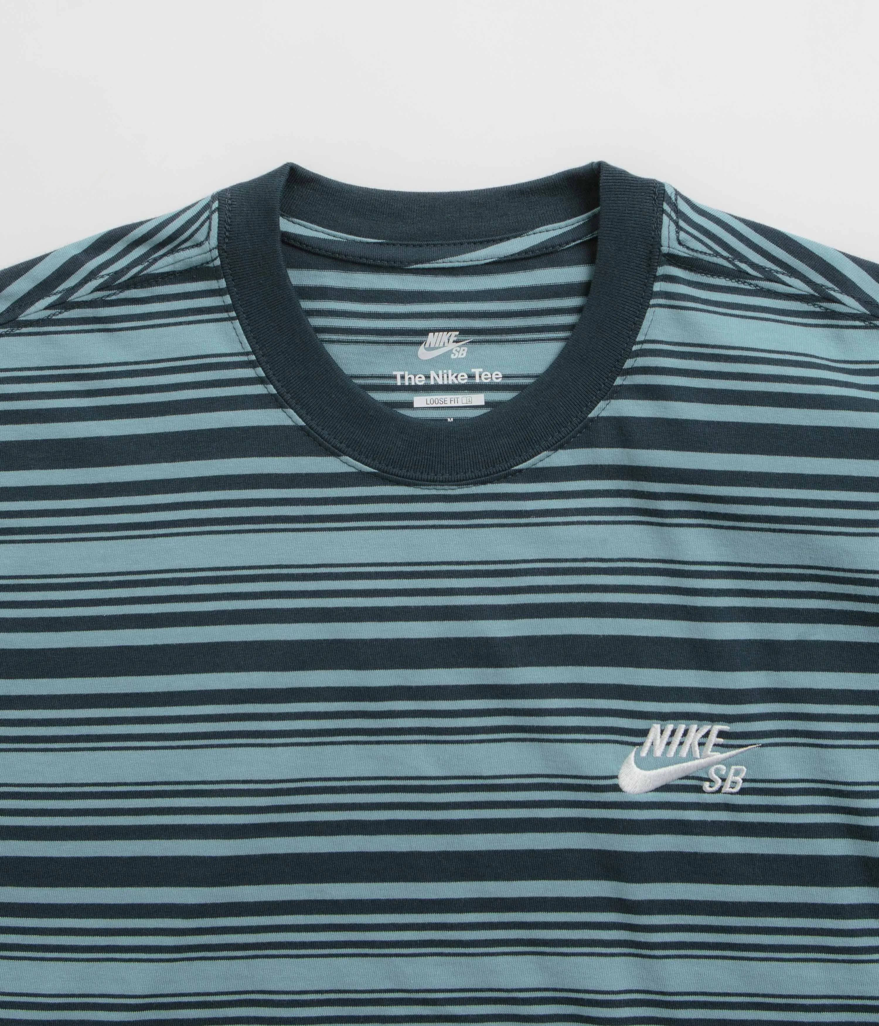 Nike SB Striped T-Shirt - Denim Turquoise Nike SB Clothing