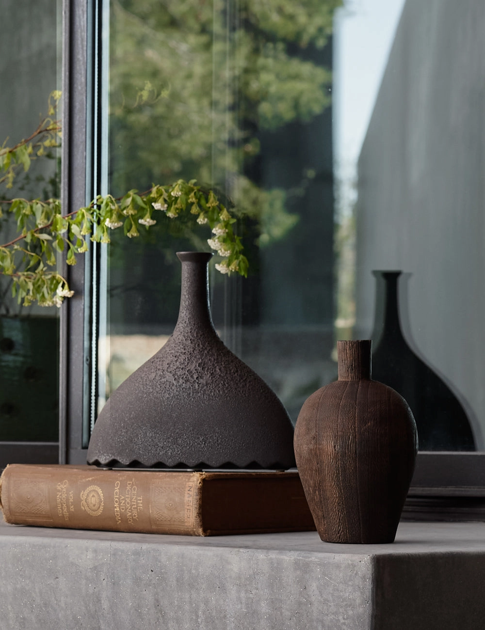 Noelle Geometric Decorative Vase, Black by Lemieux et Cie -  -