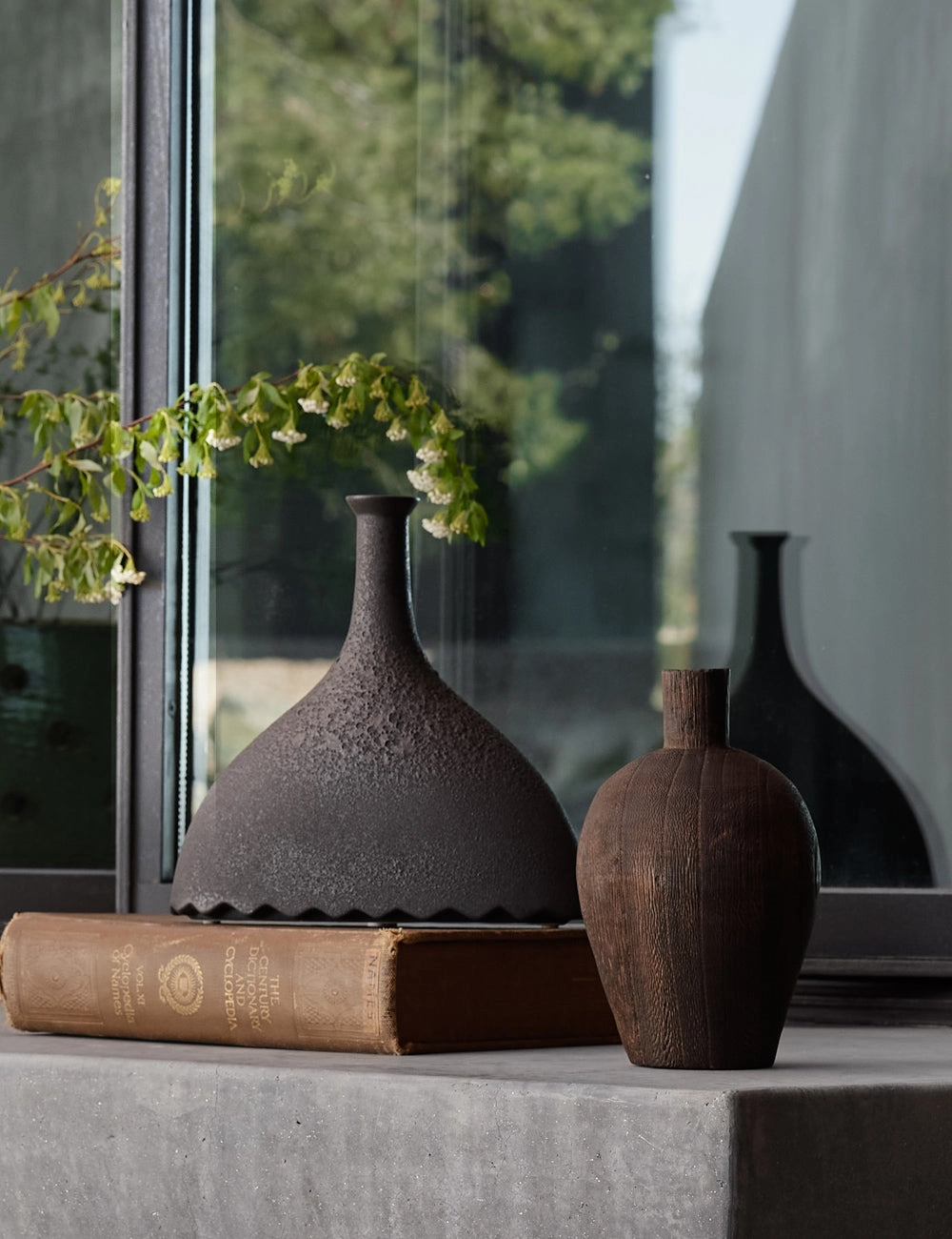Noelle Geometric Decorative Vase, Black by Lemieux et Cie -  -