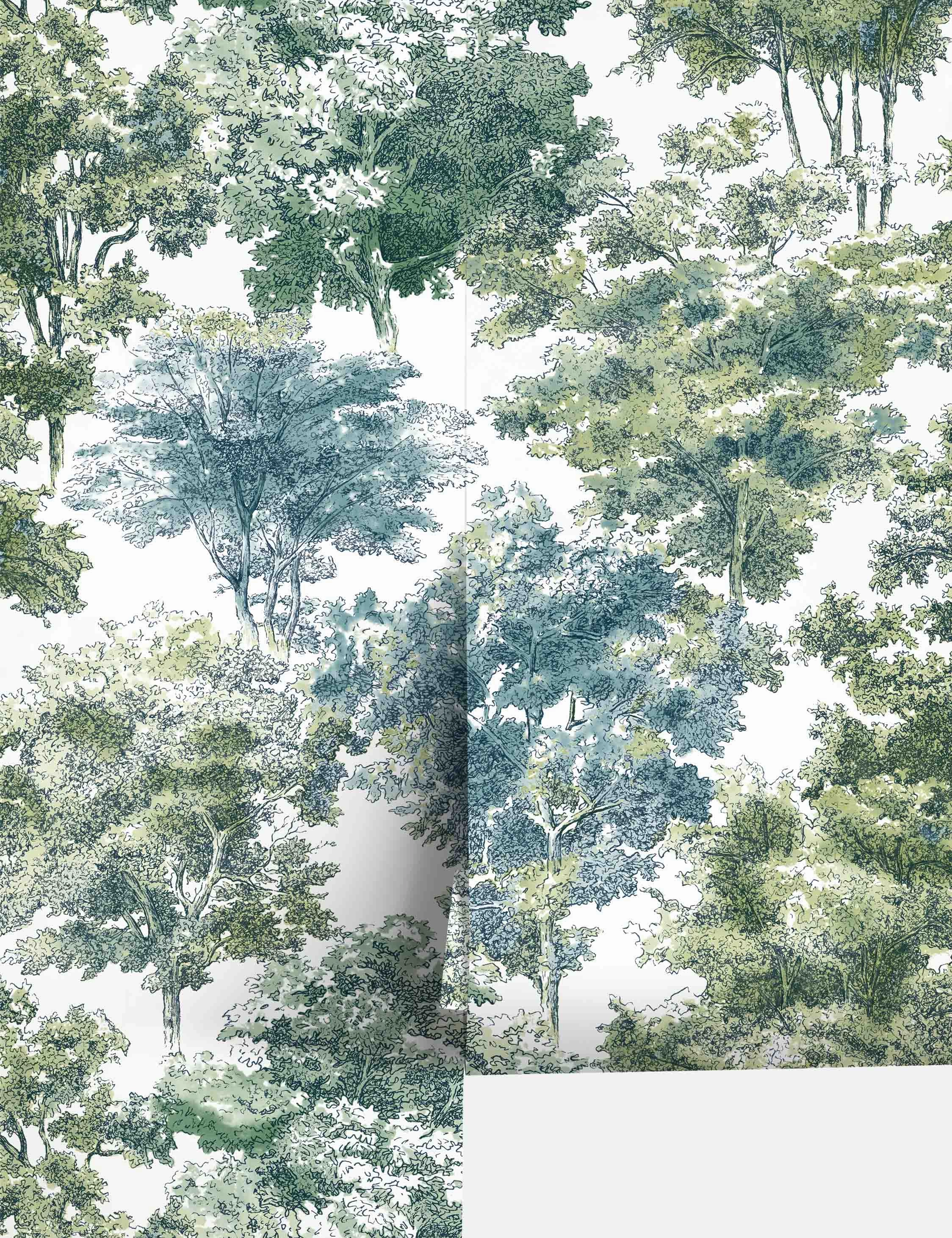 Old World Trees Peel   Stick Wallpaper 