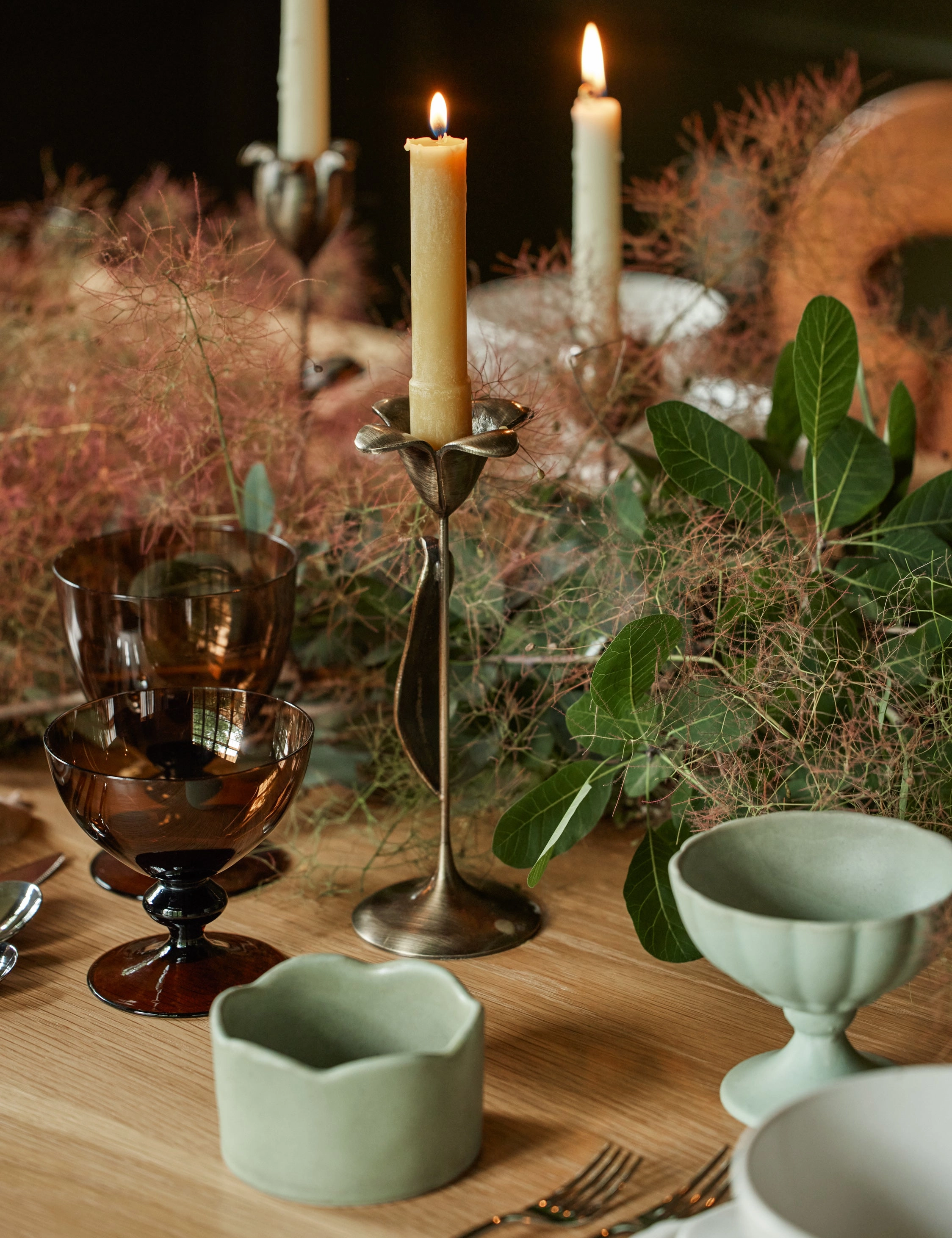 Olivia Floral Candlesticks (Set of 3) by Sarah Sherman Samuel