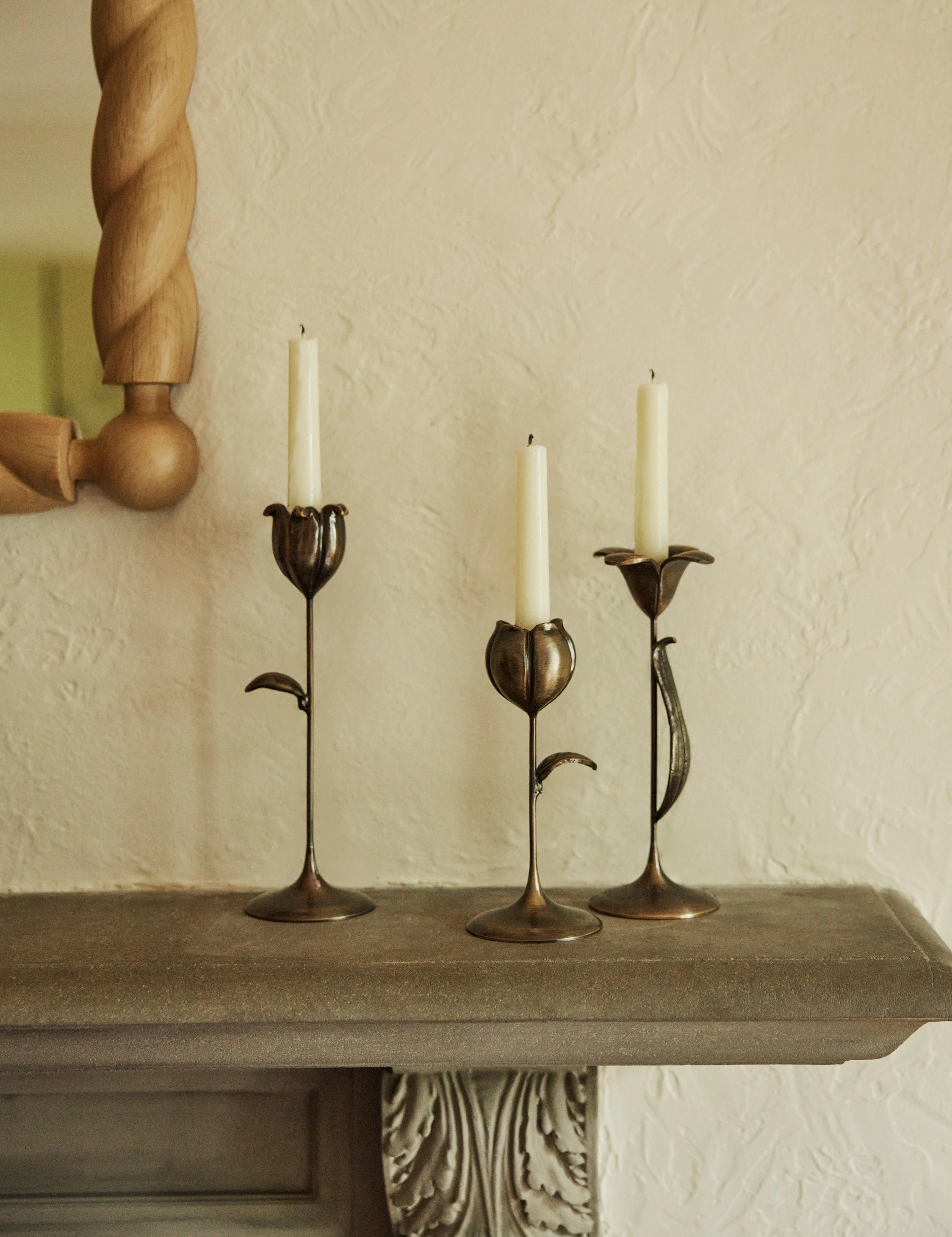 Olivia Floral Candlesticks (Set of 3) by Sarah Sherman Samuel