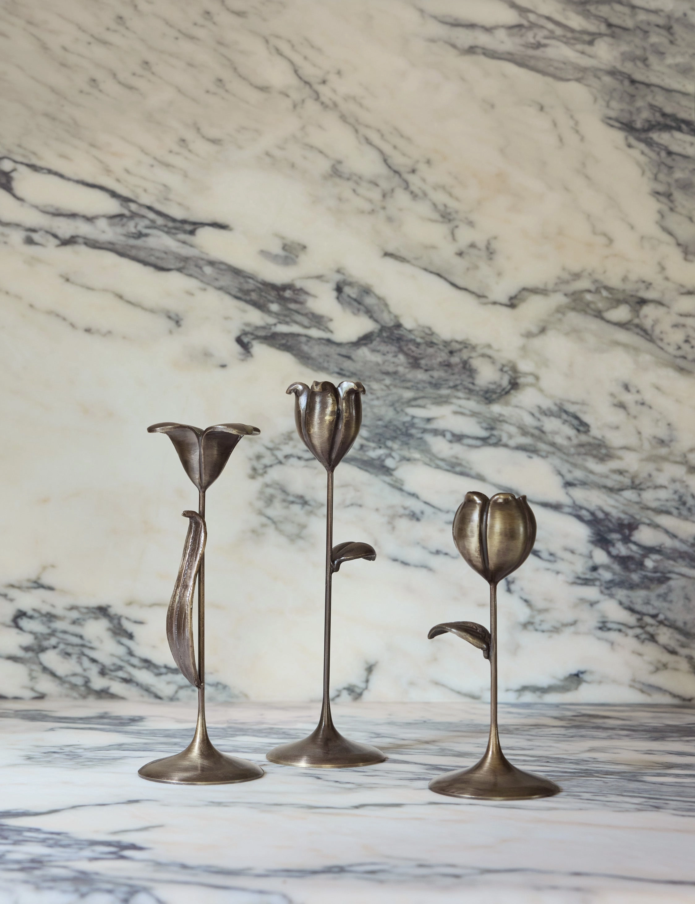 Olivia Floral Candlesticks (Set of 3) by Sarah Sherman Samuel