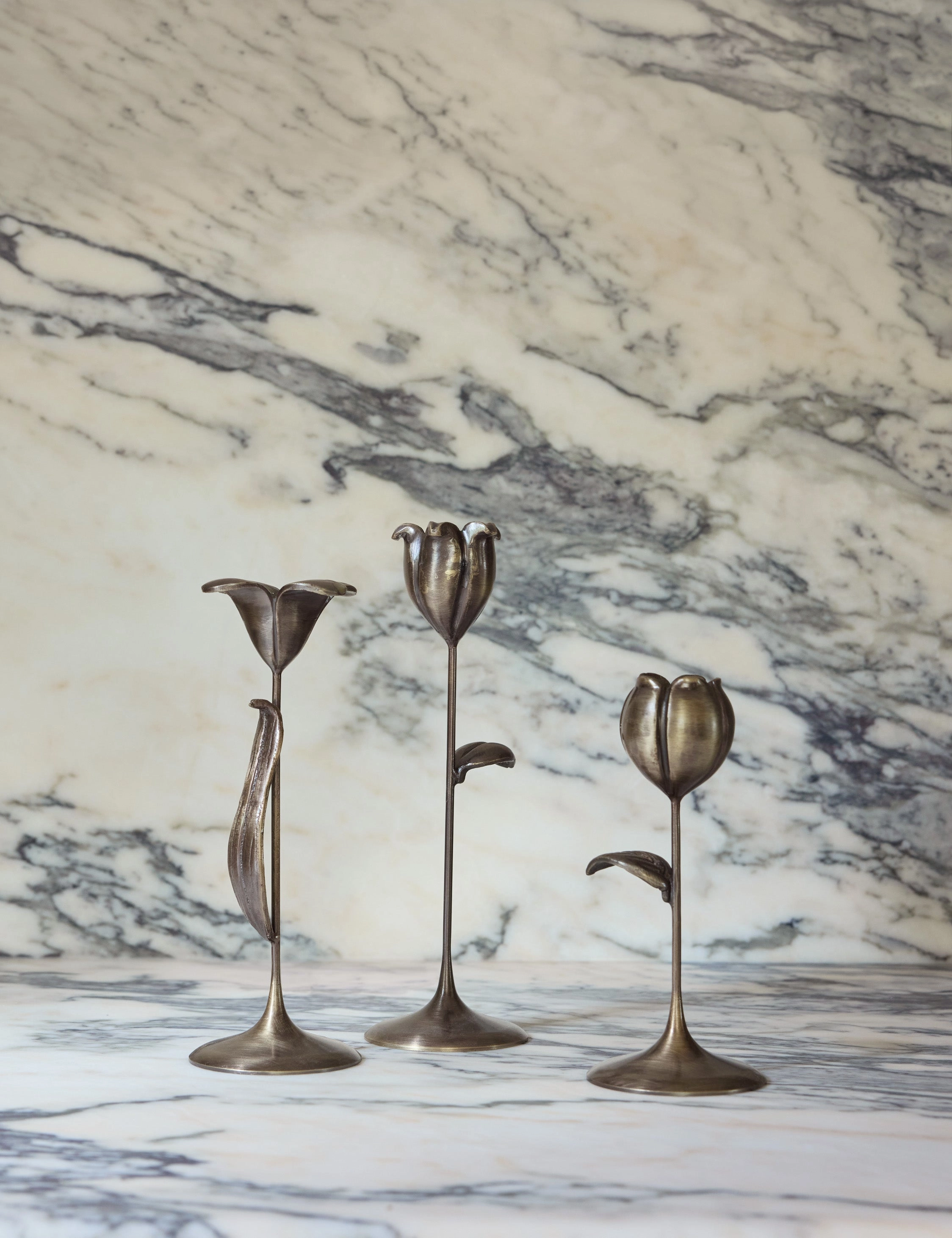 Olivia Floral Candlesticks (Set of 3) by Sarah Sherman Samuel