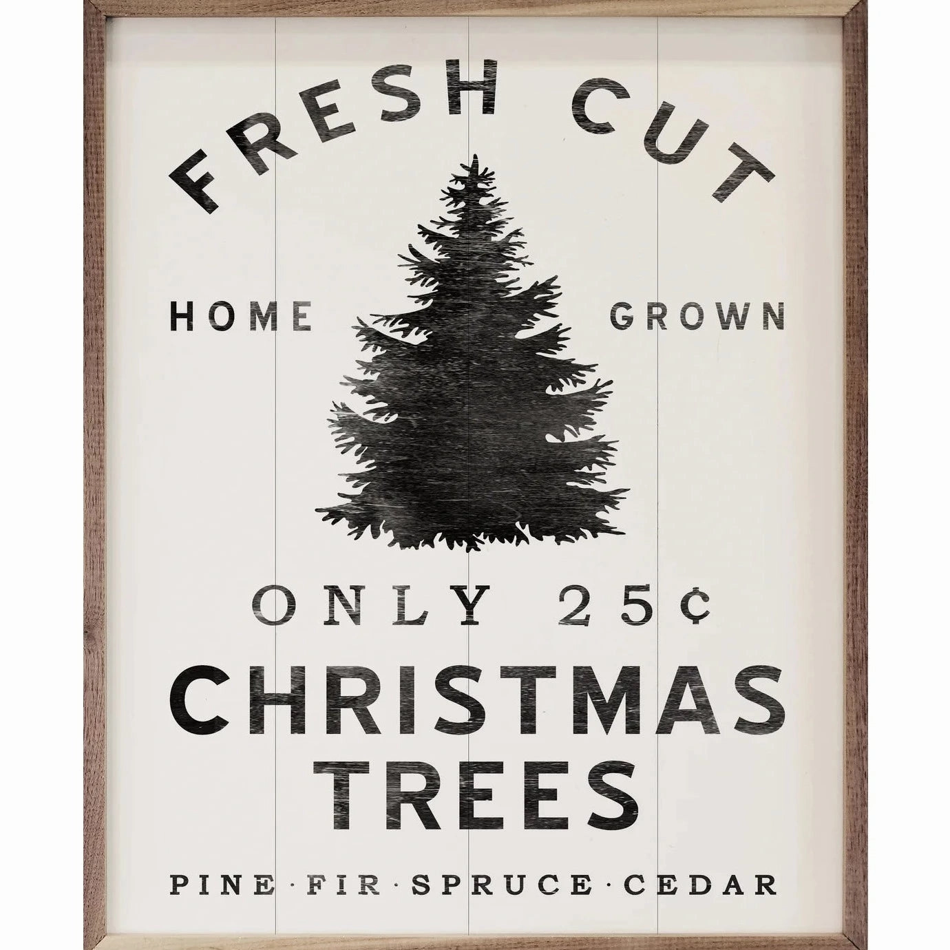 Only 25c Christmas Trees Wood Framed Print 