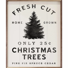 Only 25c Christmas Trees Wood Framed Print 