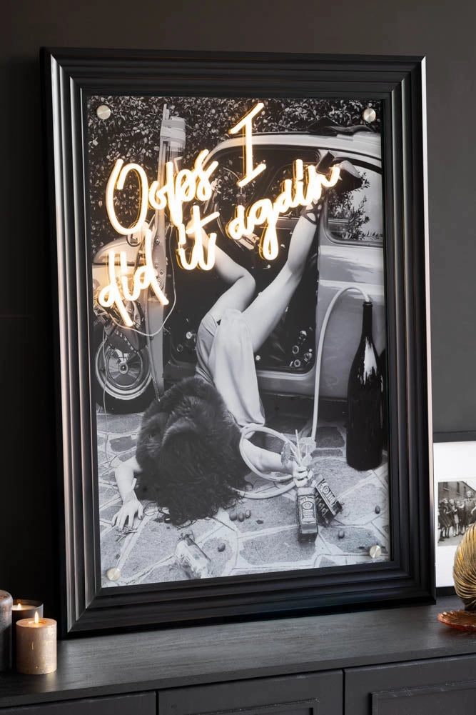 Oops I Did It Again...Framed Neon Wall Light - Available in Two Options 