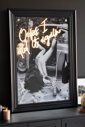 Oops I Did It Again...Framed Neon Wall Light - Available in Two Options 