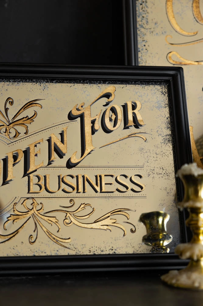Open For Business Decorative Mirror