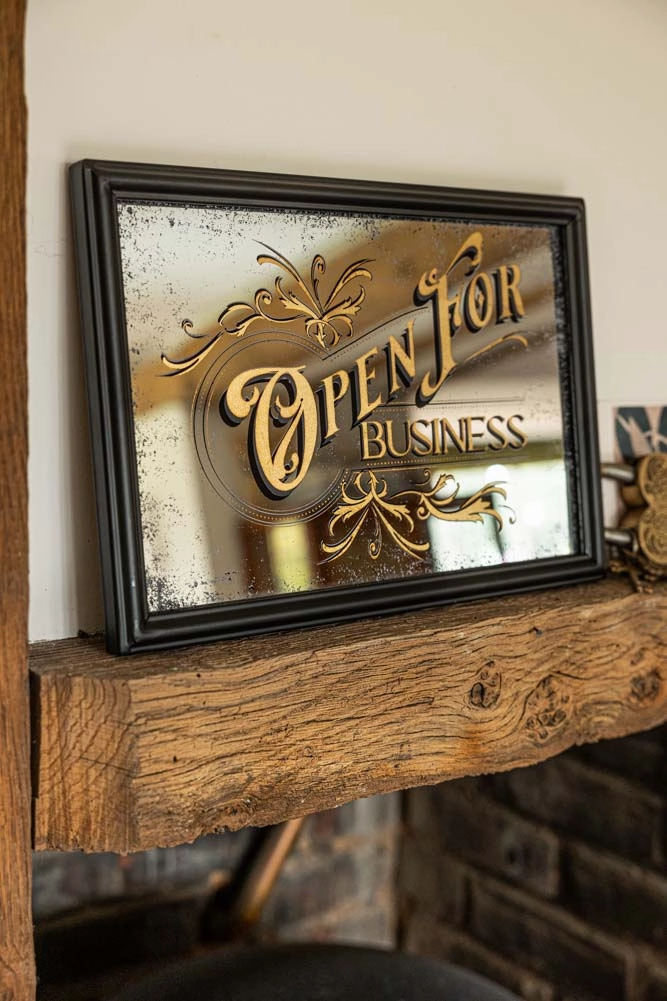 Open For Business Decorative Mirror