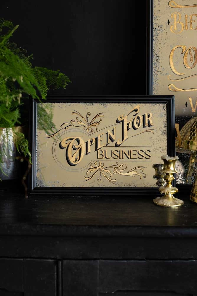 Open For Business Decorative Mirror