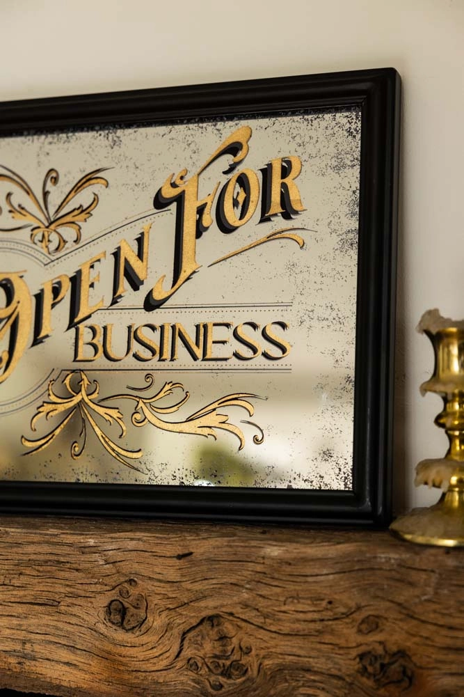 Open For Business Decorative Mirror
